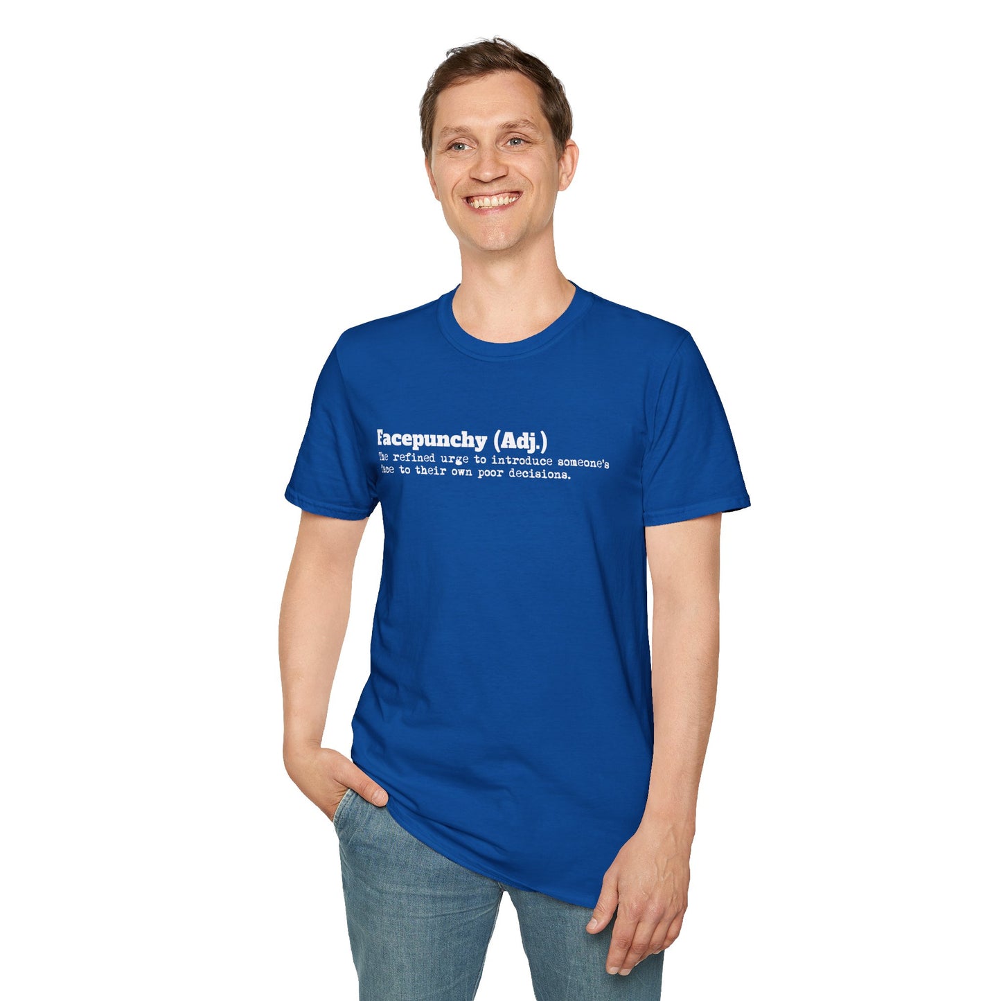 Facepunchy Definition T-Shirt Sarcastic Text Tee Funny Dictionary Shirt for Snarky People Gift for Coworkers with Attitude Passive Aggressive Humor