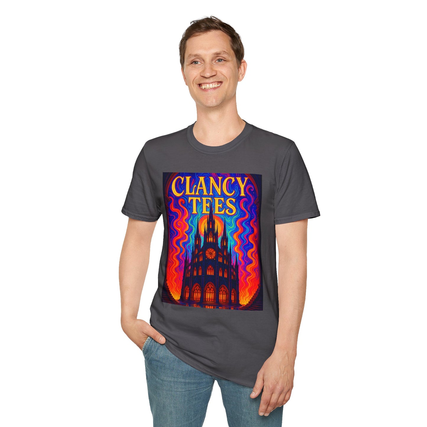 Psychedelic Cathedral Shirt – Trippy Gothic Church Tee – Gift for Art Nerds, Music Festival Fans, Visual Explorers, and Spiritual Weirdos