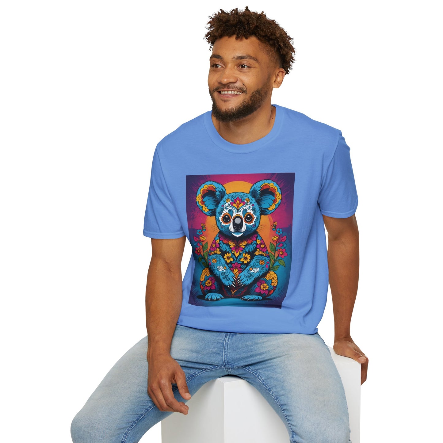 Psychedelic Koala T Shirt Trippy Animal Graphic Tee Colorful Festival Top Gift for Nature Lovers