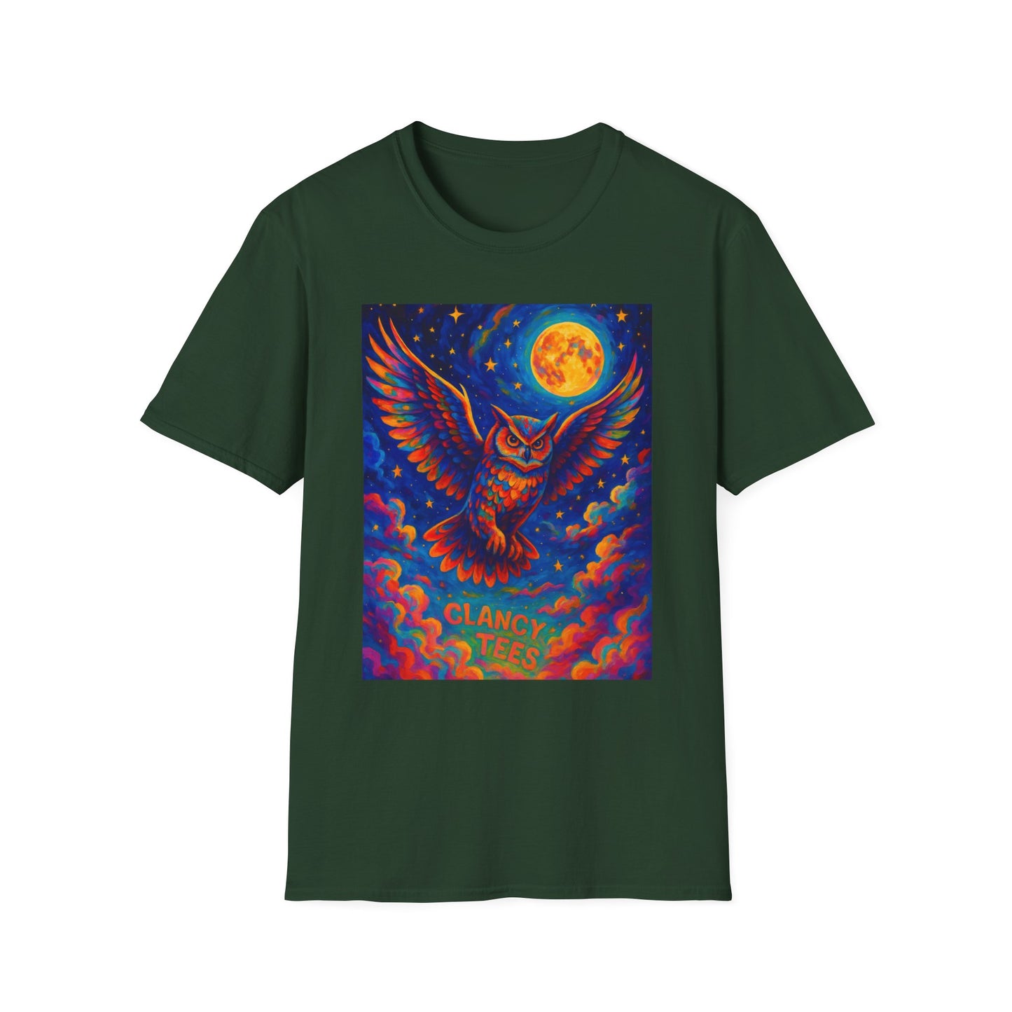 Psychedelic Owl T-Shirt Trippy Full Moon Graphic Tee | Surreal Bird Aesthetic Shirt | Gift for Dreamers and Night Owls | Bold Fantasy Art Top