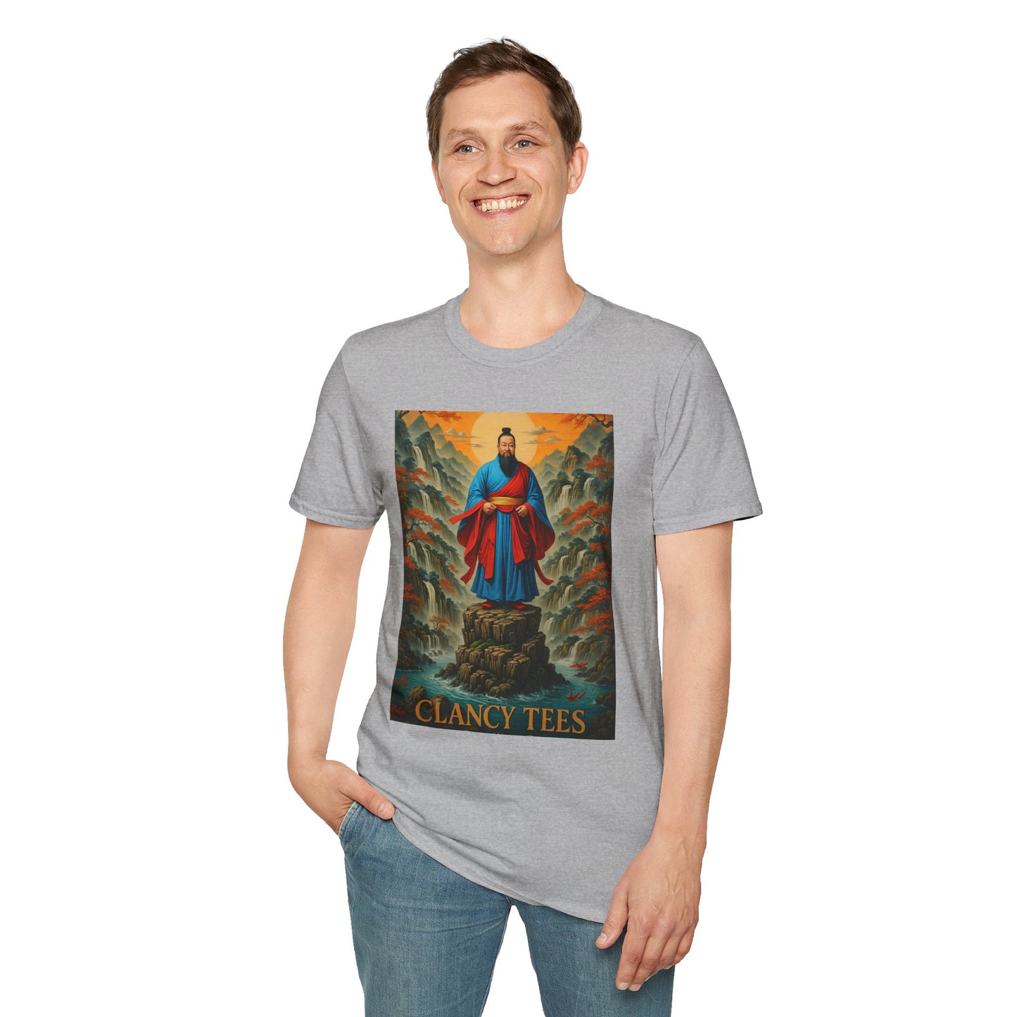 Ancient Warrior Monk T-Shirt Samurai Zen Mountain Tee Japanese Warrior Art Shirt Gift for Martial Arts Fans Gift for History Lovers Spiritual Art