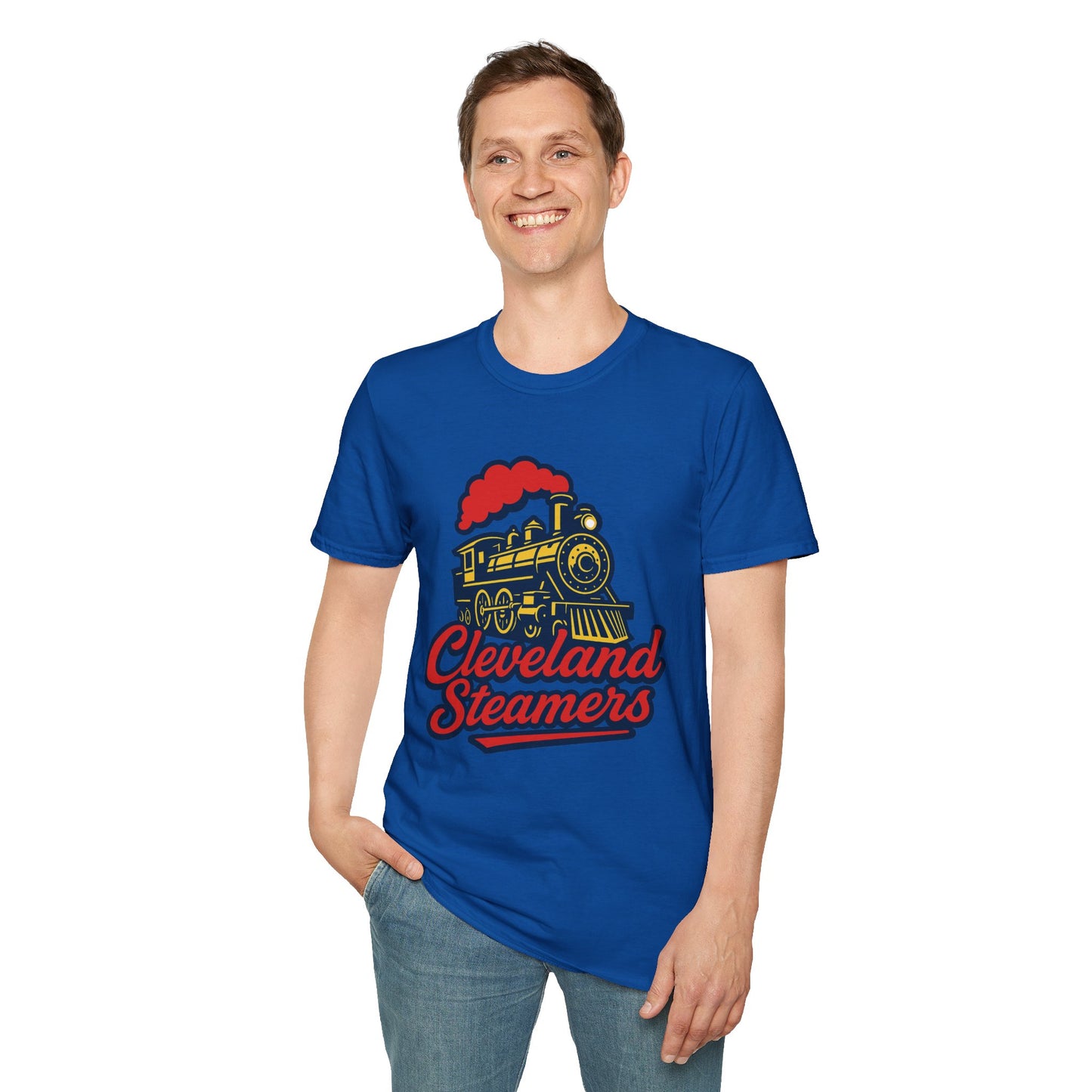 Cleveland Steamers Funny Train T Shirt Retro Sports Parody Tee Gift for Cleveland Fans Gag Shirt Locomotive Joke Apparel for Adults