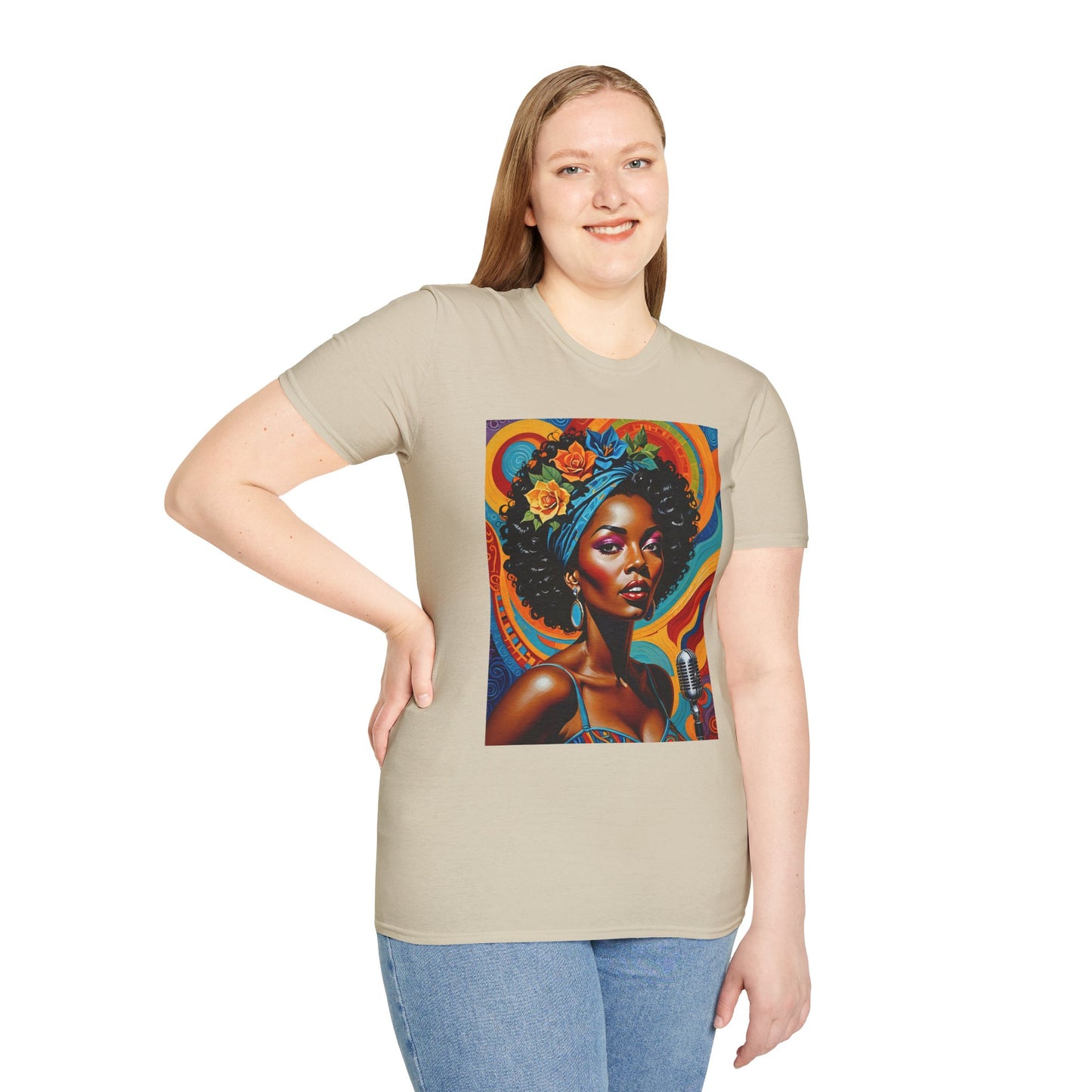 Afrofuturist Soul Singer T Shirt Cosmic Jazz Graphic Tee Retro Funk Fashion Music Artwork Top Gift for Soul Fans