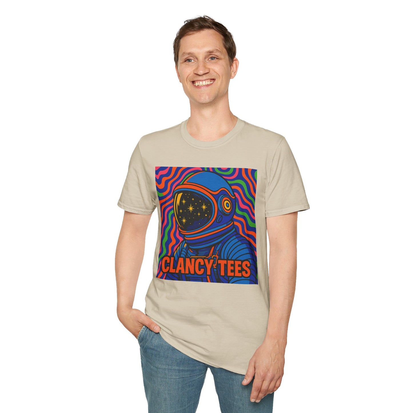 Cosmic Astronaut T-Shirt - Unisex Softstyle Tee, Space Lover Gift, Retro Vibes, Festival Wear, Graphic Tee