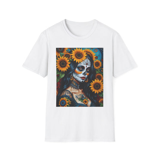 Day of the Dead Floral T-Shirt, Sugar Skull Tee, Unisex Halloween Shirt, Floral Art T-Shirt, Casual Everyday Wear