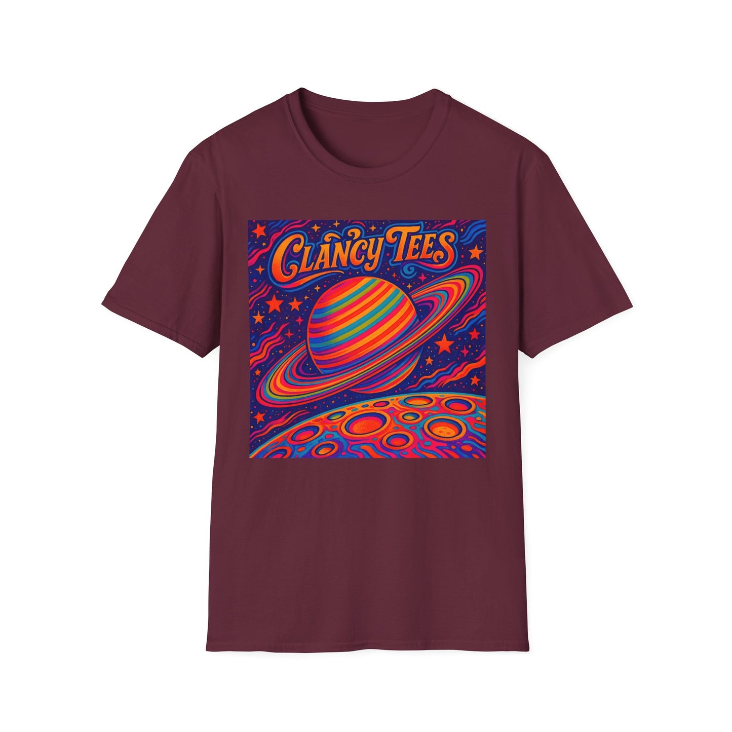 Psychedelic Saturn Shirt – Trippy Outer Space Graphic Tee with Colorful Planet Art – Gift for Stargazers, Spaceheads, and Cosmic Explorers