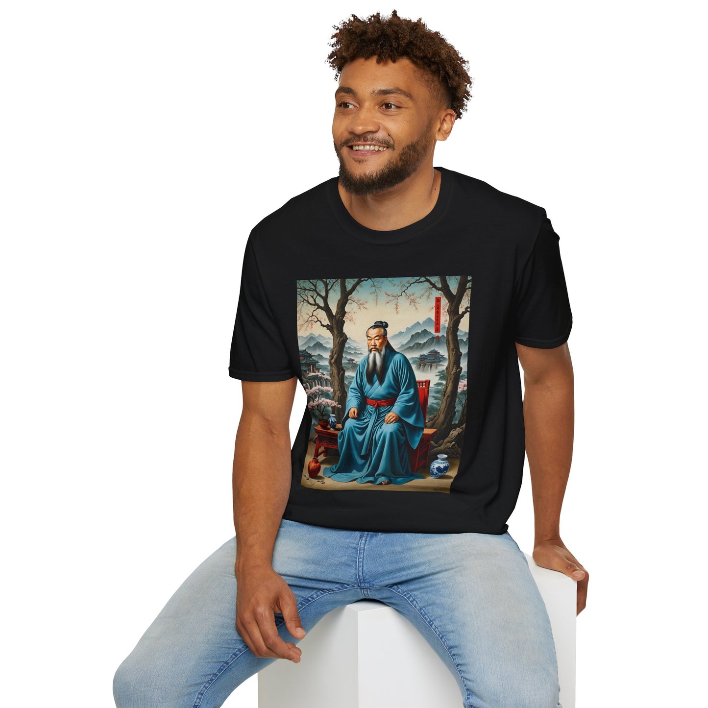Ancient Scholar T-Shirt Eastern Wisdom Graphic Tee Traditional Art Shirt Gift for History Buffs Gift for Philosophy Fans Timeless Cultural Artwork