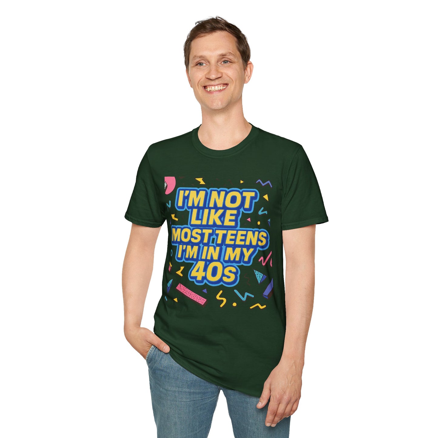 I’m Not Like Most Teens I’m in My 40s Shirt Funny Retro Tee Gift for Middle Aged Millennials Gen X Humor Nostalgia Shirt for Aging with Attitude