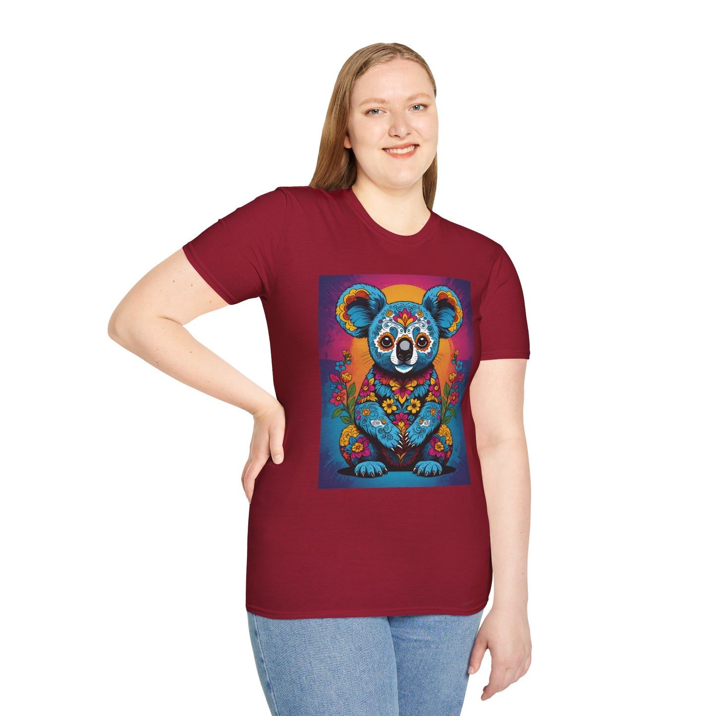 Psychedelic Koala T Shirt Trippy Animal Graphic Tee Colorful Festival Top Gift for Nature Lovers