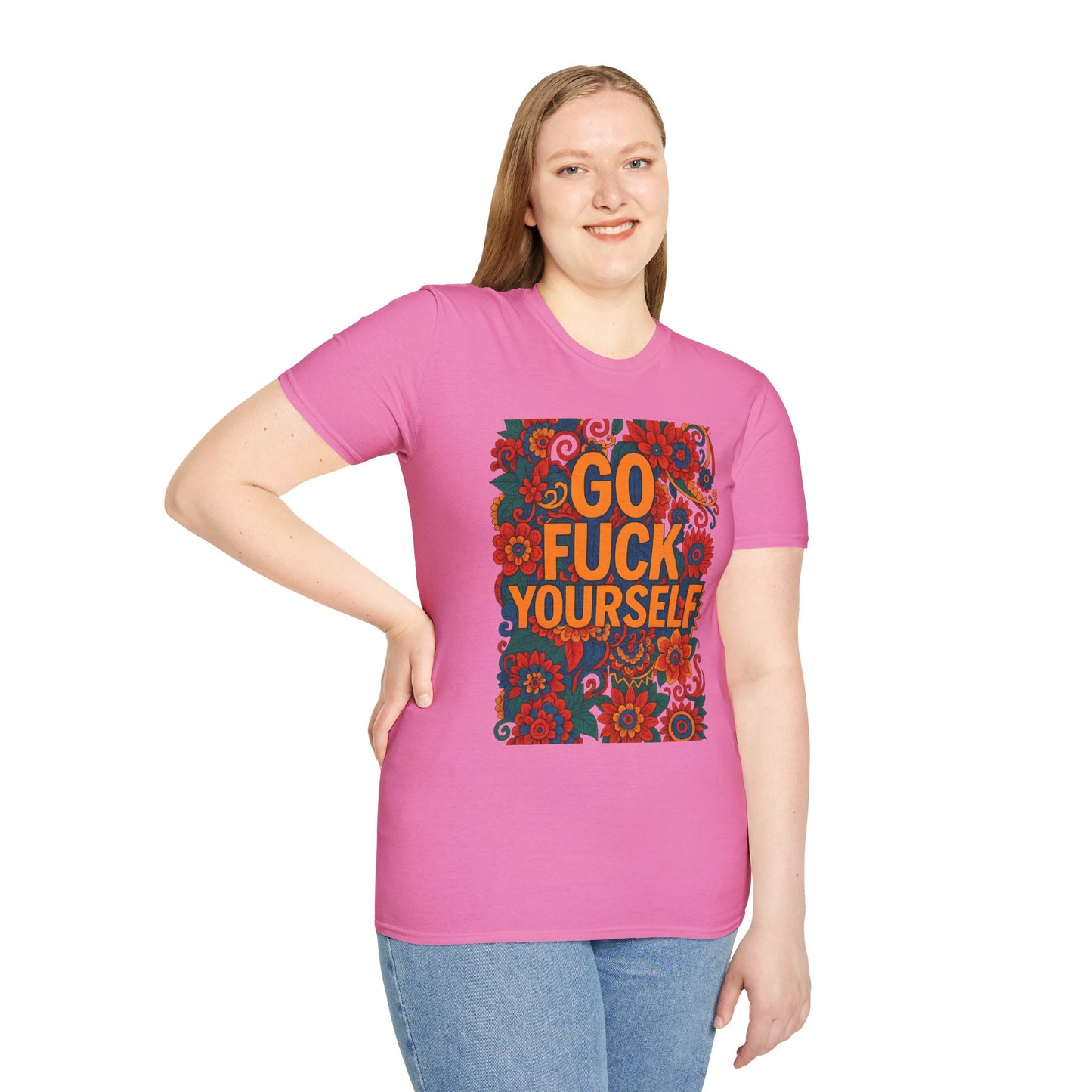 Bold Floral Graphic Tee | Go Fuck Yourself Shirt, Casual Wear, Funny Gift, Unique T-Shirt, Self-Expression Apparel