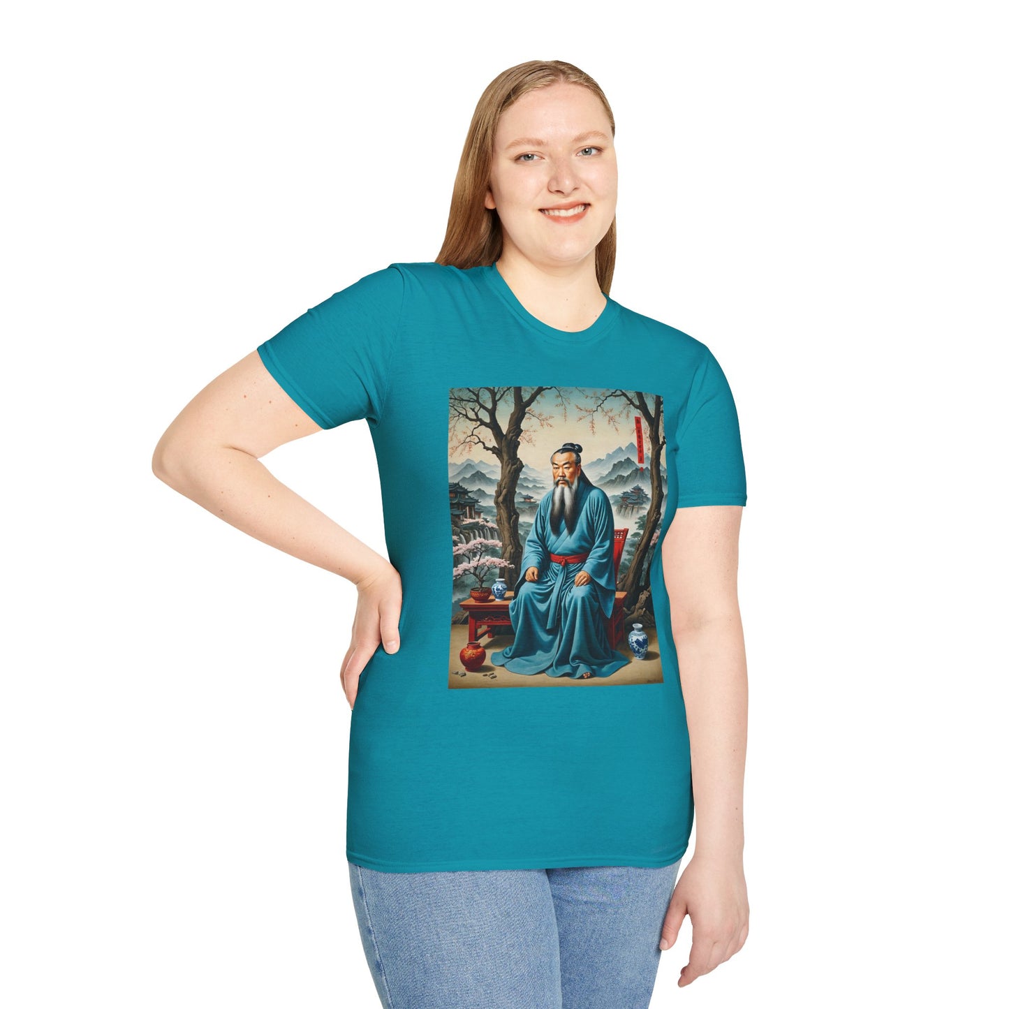 Ancient Scholar T-Shirt Eastern Wisdom Graphic Tee Traditional Art Shirt Gift for History Buffs Gift for Philosophy Fans Timeless Cultural Artwork
