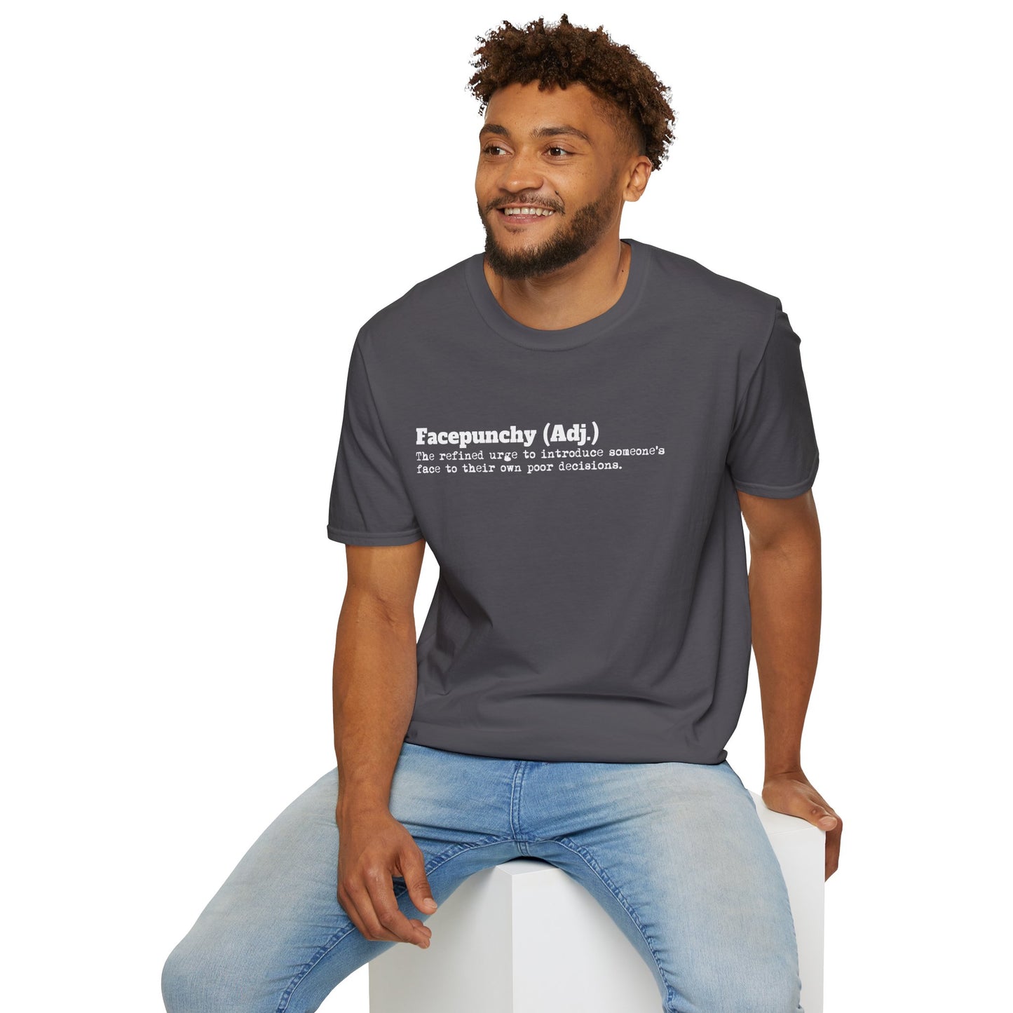Facepunchy Definition T-Shirt Sarcastic Text Tee Funny Dictionary Shirt for Snarky People Gift for Coworkers with Attitude Passive Aggressive Humor