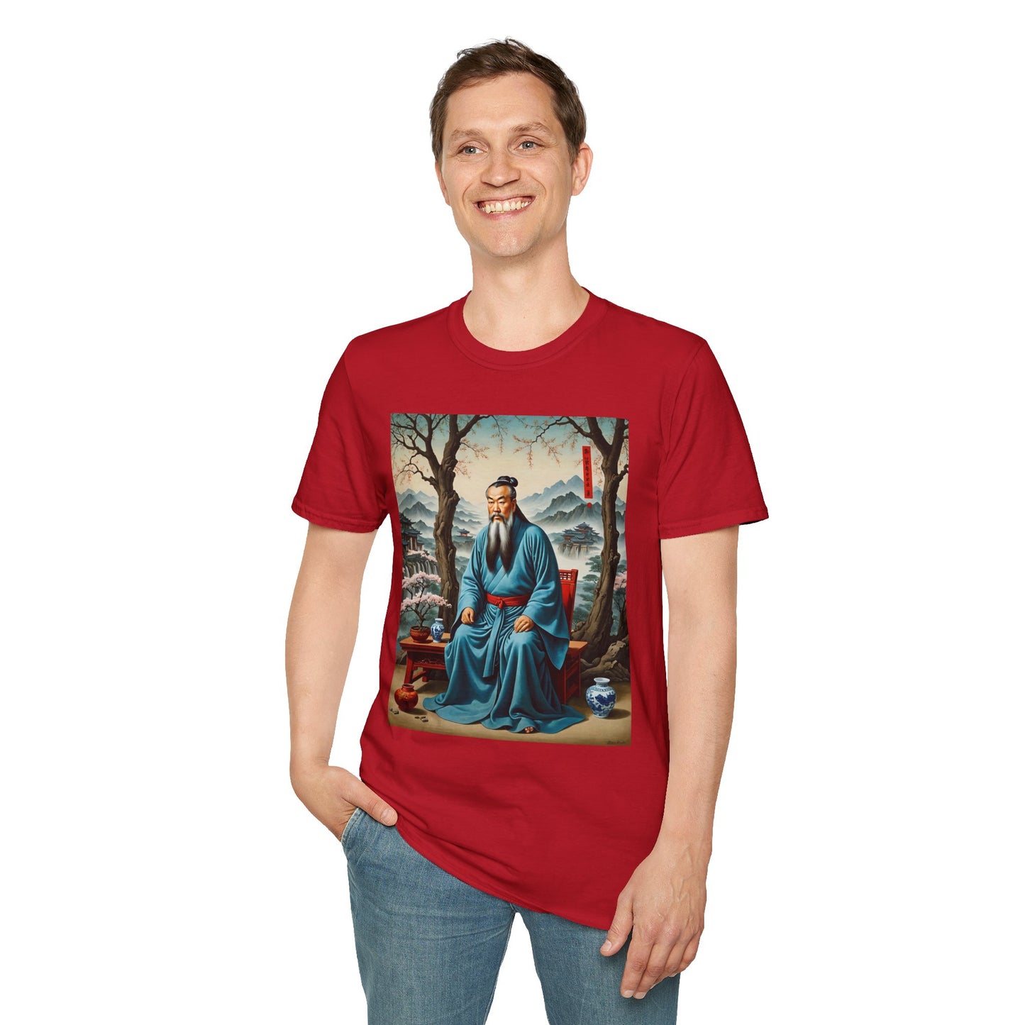 Ancient Scholar T-Shirt Eastern Wisdom Graphic Tee Traditional Art Shirt Gift for History Buffs Gift for Philosophy Fans Timeless Cultural Artwork