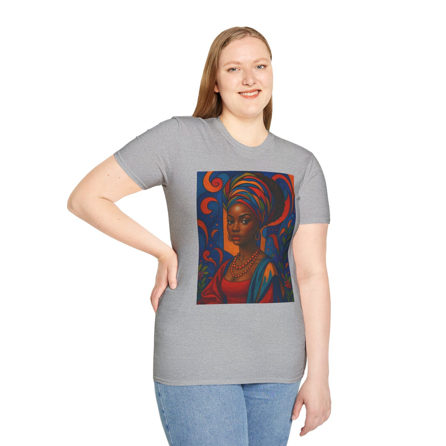 Afrocentric Queen T Shirt Bold Colorful African Art Tee for Black Women Melanin Magic Lovers Cultural Pride Streetwear and Afro Art Enthusiasts