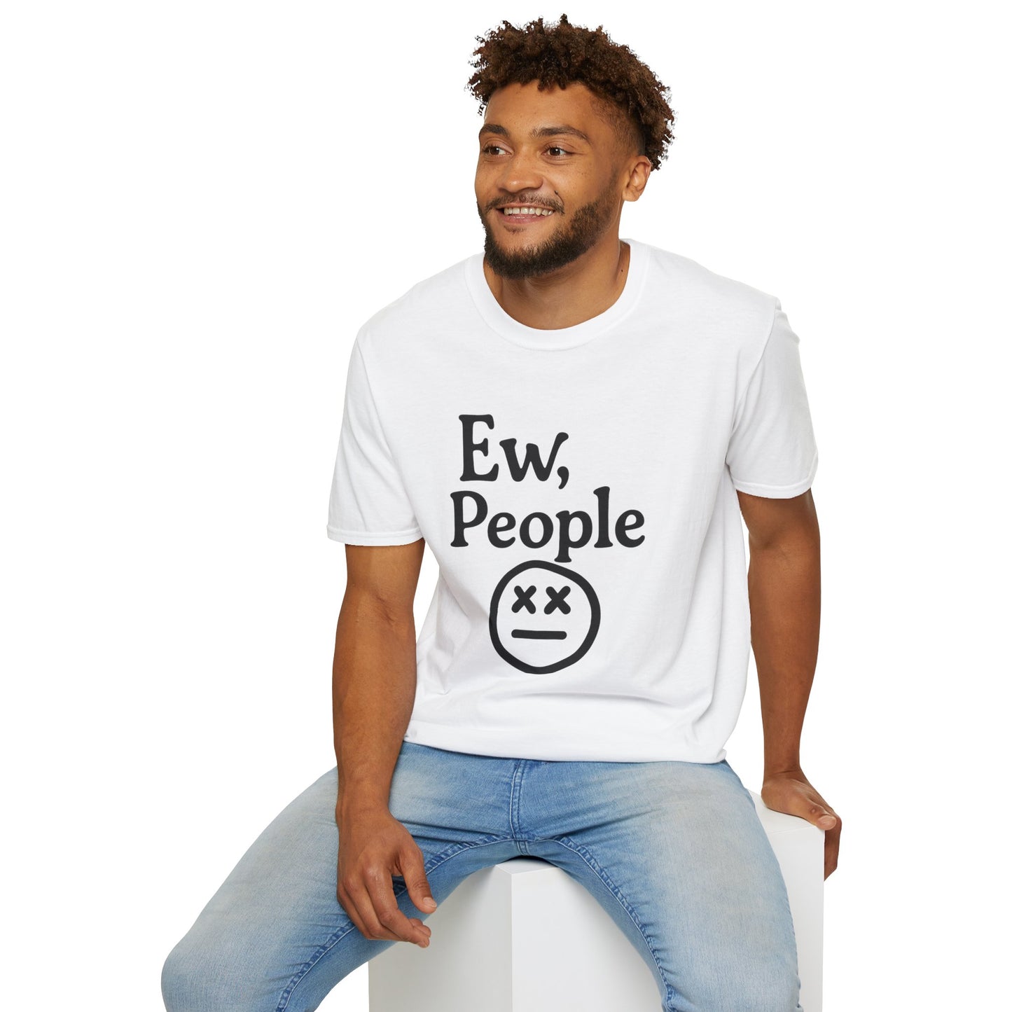 Ew, People Unisex Softstyle T-Shirt | Funny Graphic Tee for Introverts, Gift for Friends, Casual Wear, Comfortable Everyday Shirt