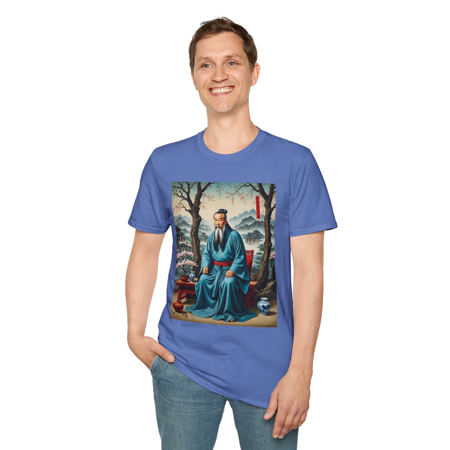 Ancient Scholar T-Shirt Eastern Wisdom Graphic Tee Traditional Art Shirt Gift for History Buffs Gift for Philosophy Fans Timeless Cultural Artwork
