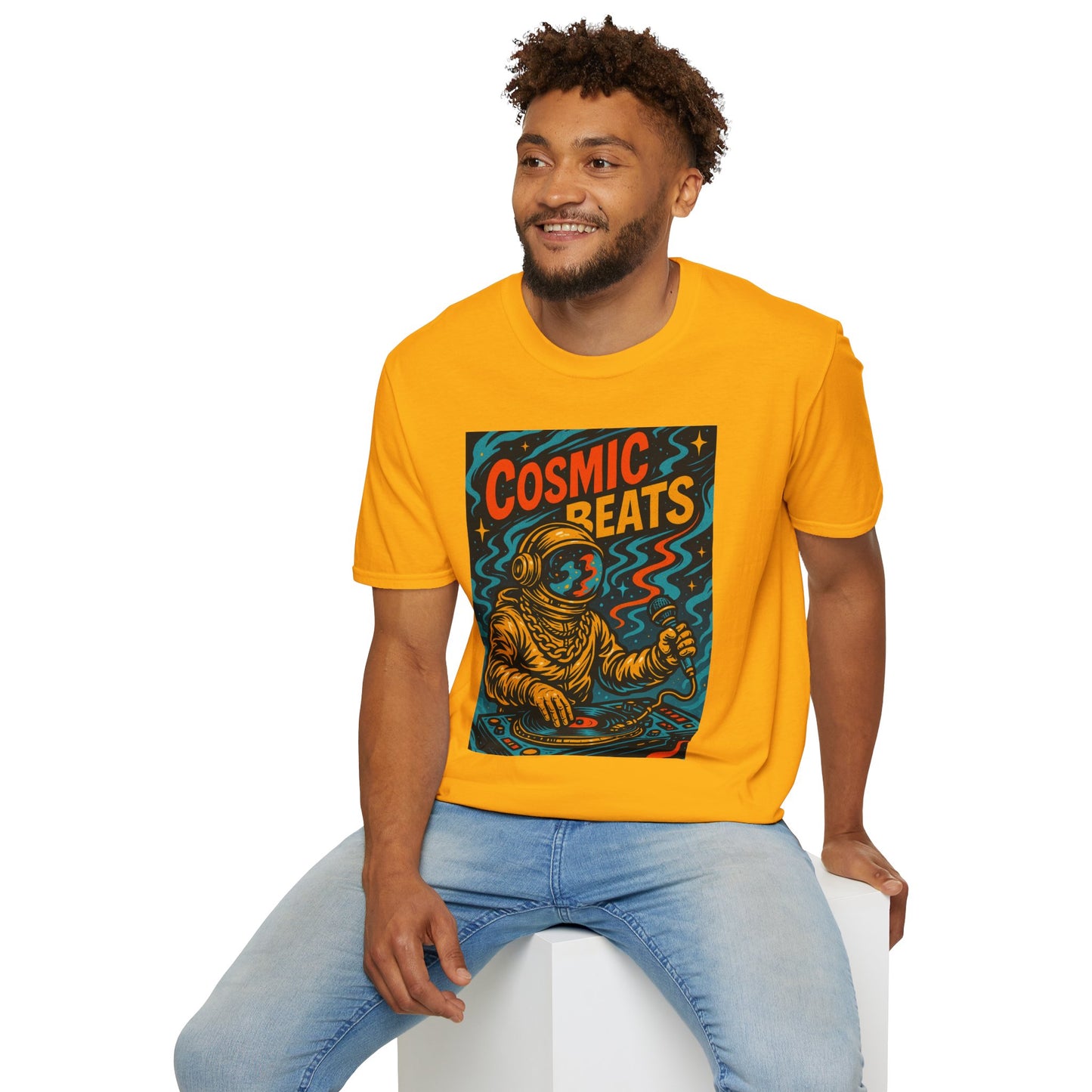 Astronaut DJ Shirt Cosmic Beats Tee Space Music Graphic Gift for EDM Lovers