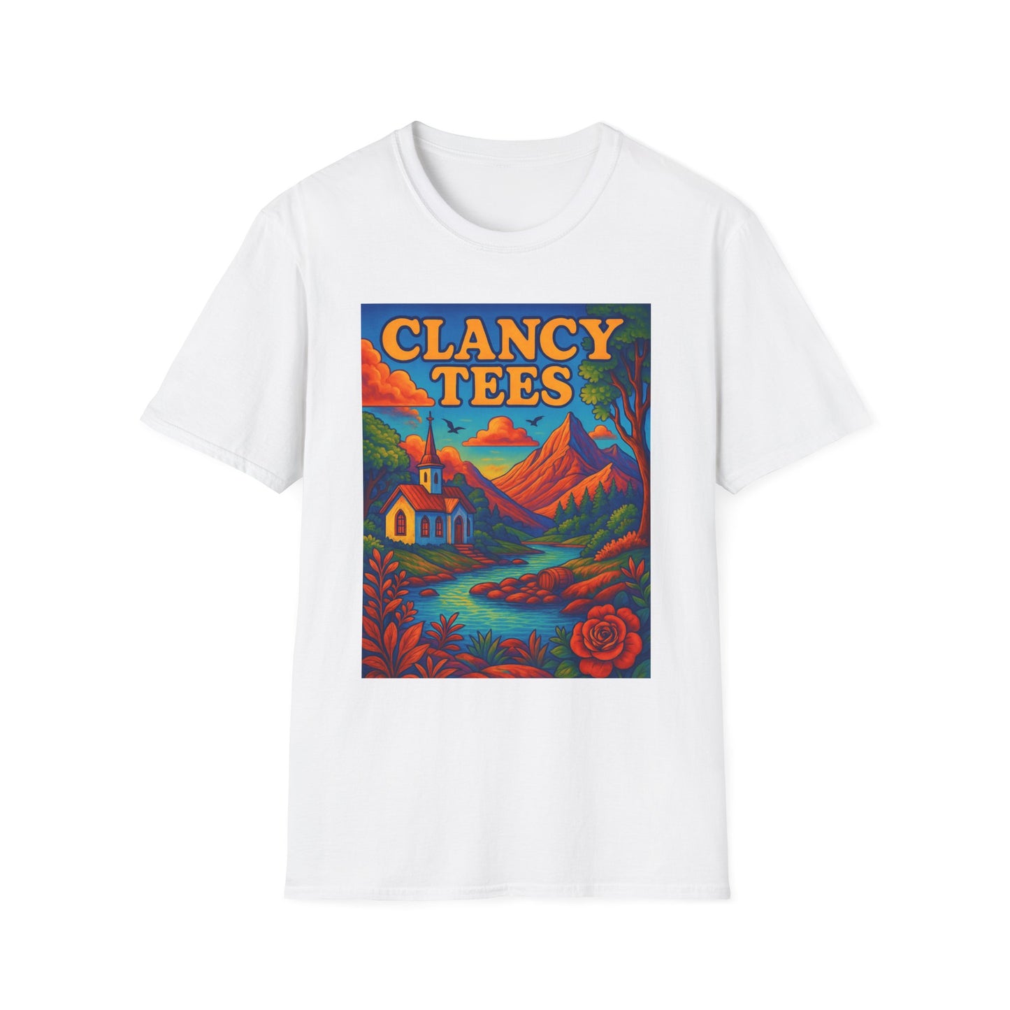 Vibrant Scenic Unisex T-Shirt, Outdoor Adventure Tee, Nature Lover Apparel, Art-Inspired Casual Wear, Gift for All Occasions, Clancy Tees