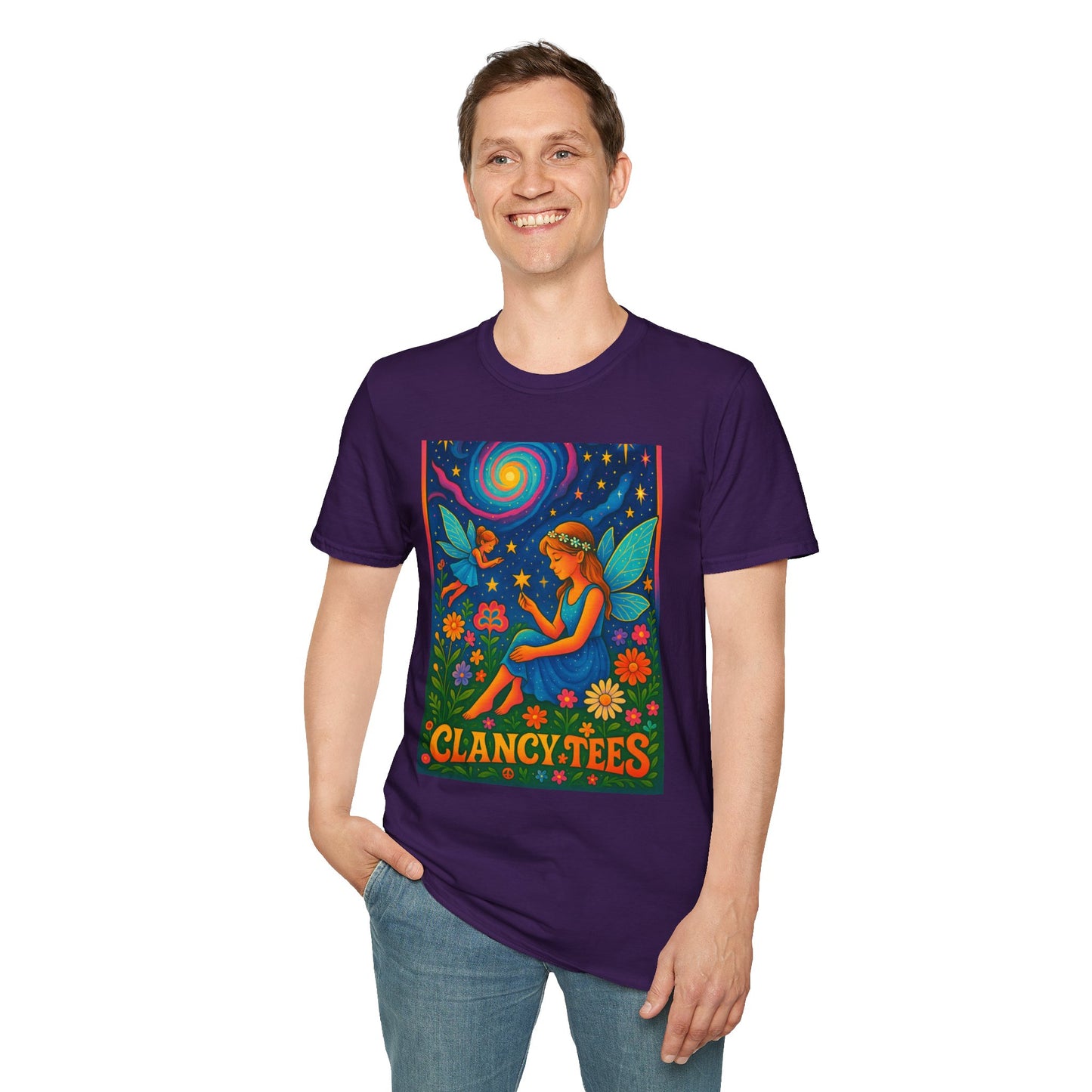 Fairy Garden T-Shirt Whimsical Fantasy Graphic Tee Cosmic Nature Shirt Gift for Dreamers Gift for Fairy Lovers Vibrant Magical Artwork