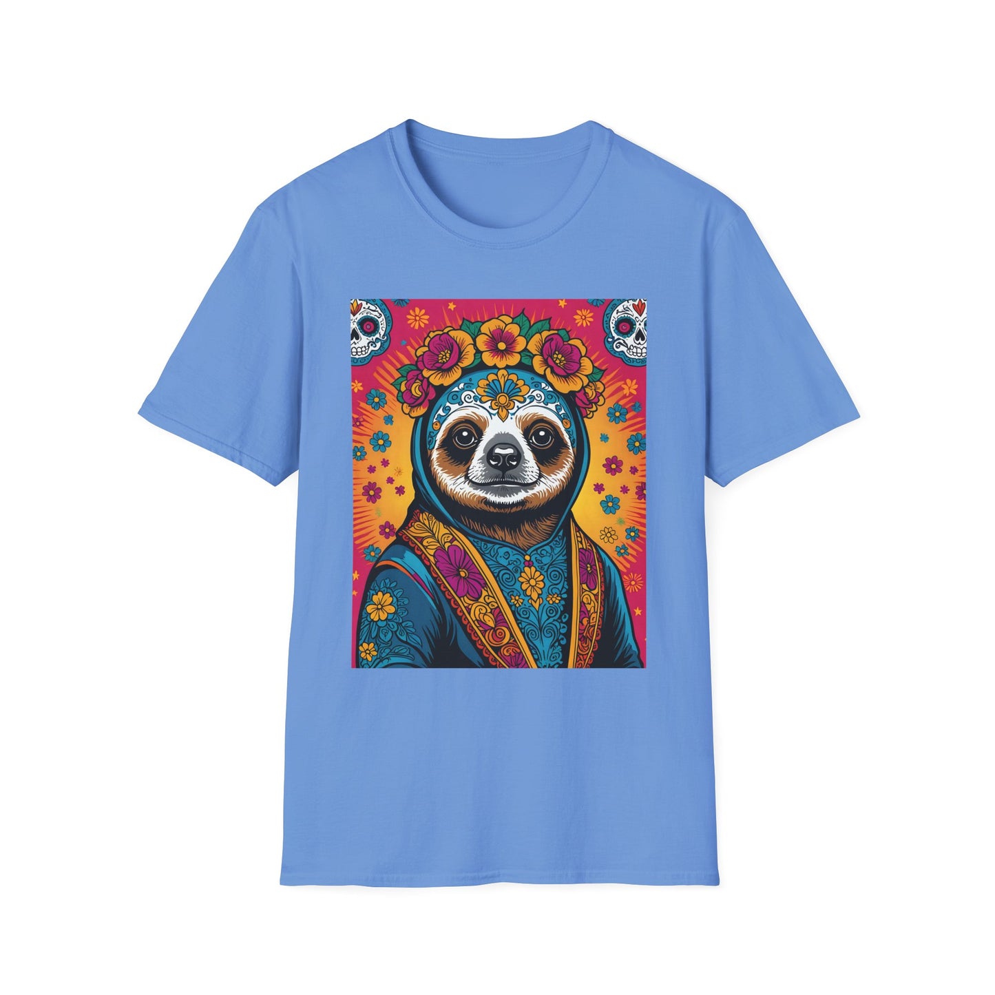 Boho Sloth T Shirt Trippy Animal Graphic Tee Colorful Festival Top Gift for Sloth Lovers