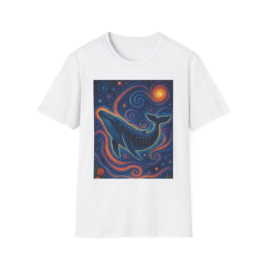 Cosmic Whale T-Shirt – Surreal Space Ocean Graphic Tee – Spiritual Whale Shirt Gift for Dreamers, Stargazers, Nature Nerds & Trippy Art Collectors