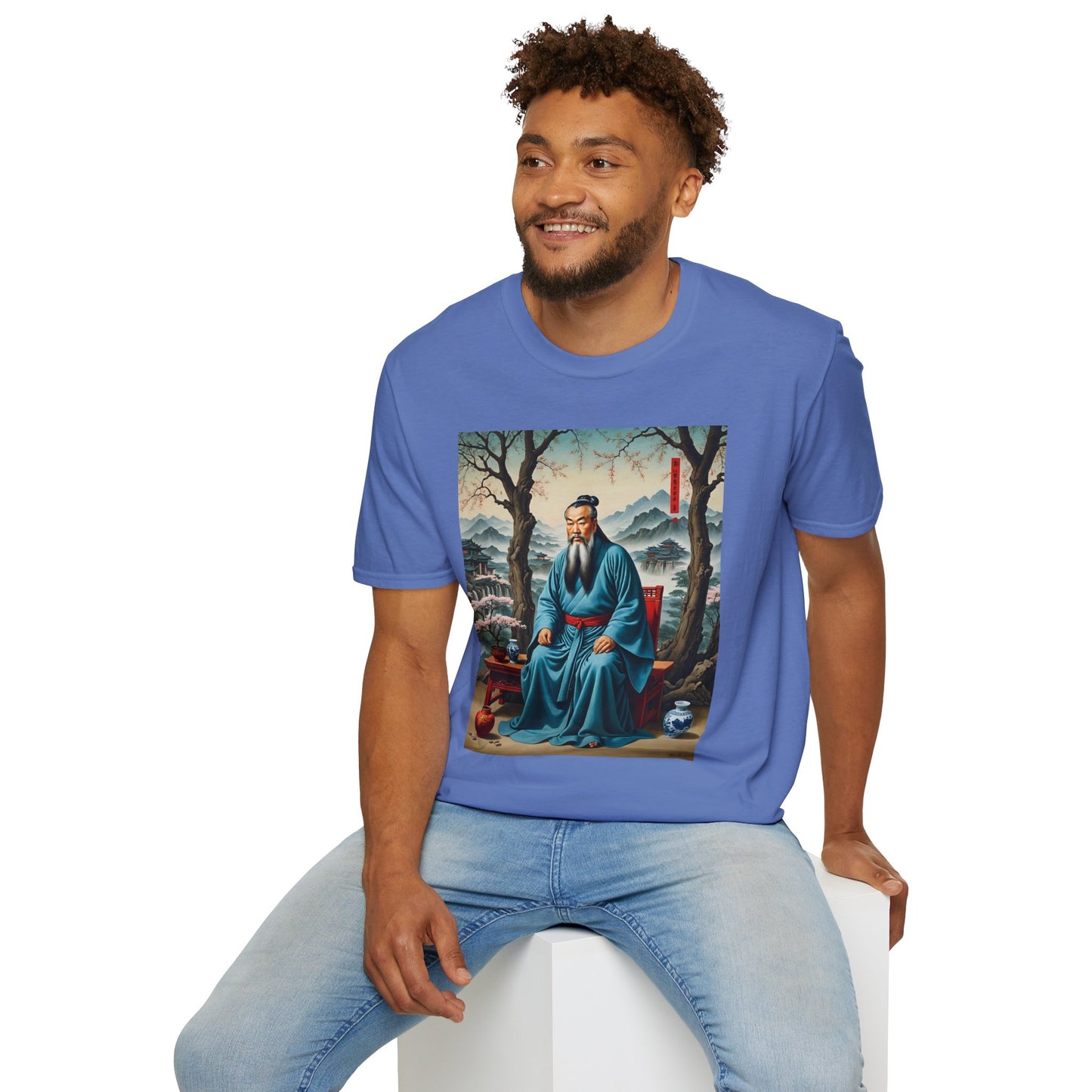 Ancient Scholar T-Shirt Eastern Wisdom Graphic Tee Traditional Art Shirt Gift for History Buffs Gift for Philosophy Fans Timeless Cultural Artwork