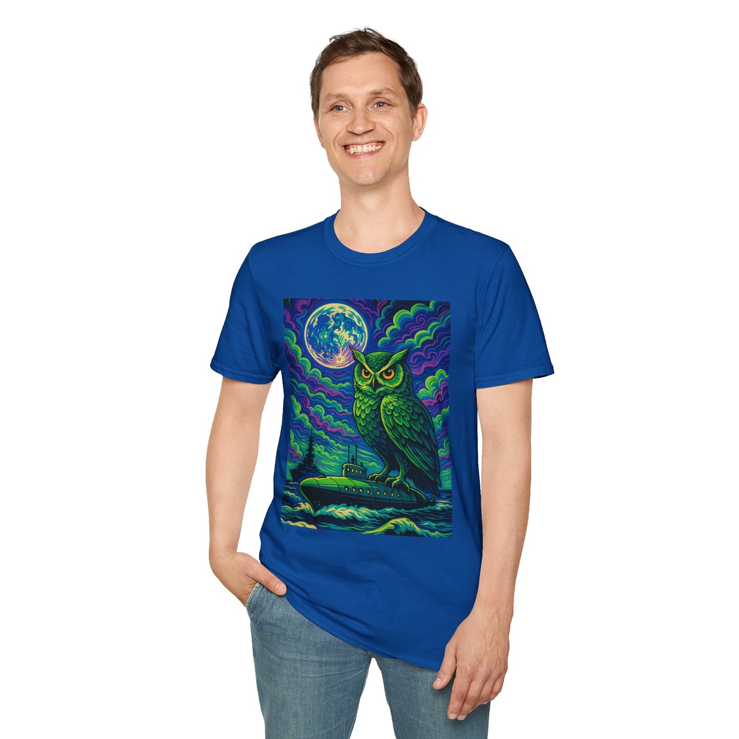 Psychedelic Owl T-Shirt – Trippy Moonlight Animal Tee – Gift for Night Owls, Nature Lovers, Surreal Art Fans & Creatures of the Cosmic Forest