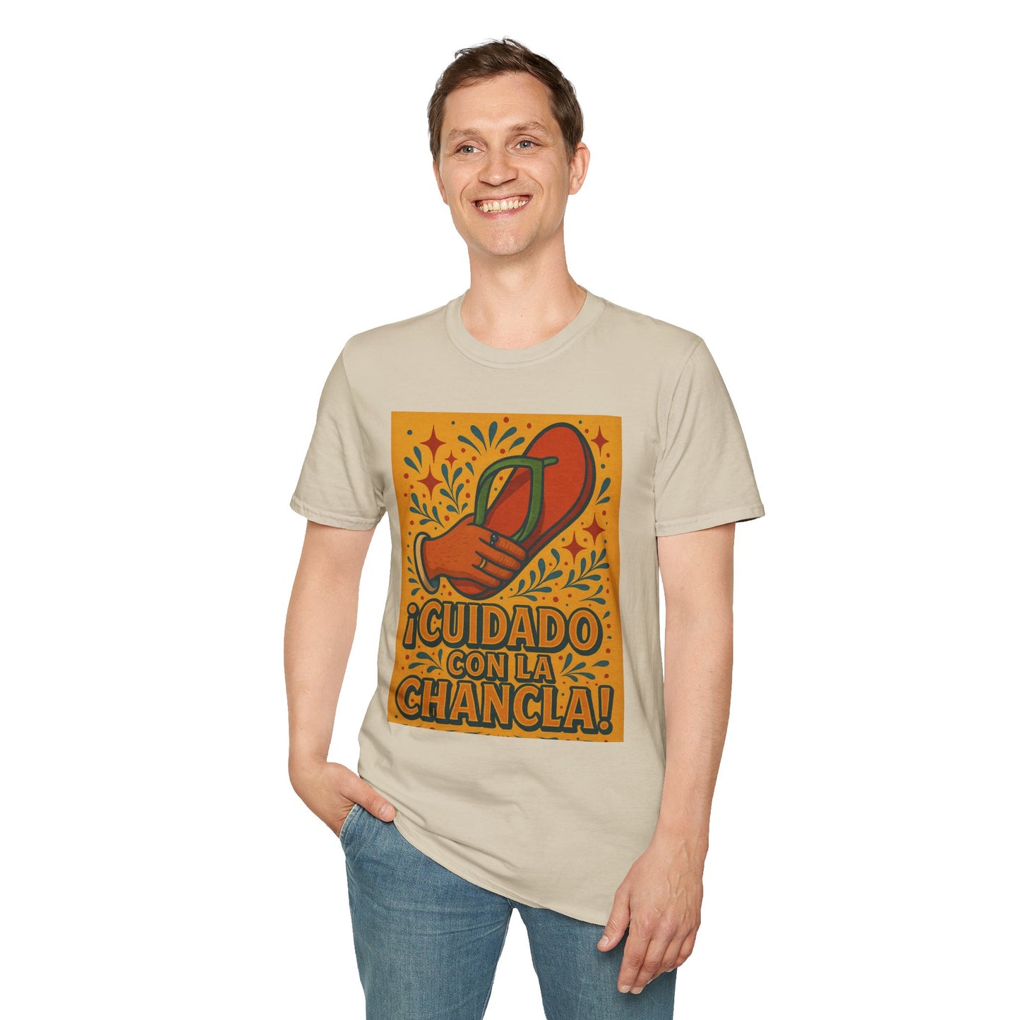 Cuidado Con La Chancla T-Shirt Funny Spanish Graphic Tee Latin Humor Shirt Fiesta Party Shirt Gift for Hispanic Friends Gift for Moms Gift for Abuela