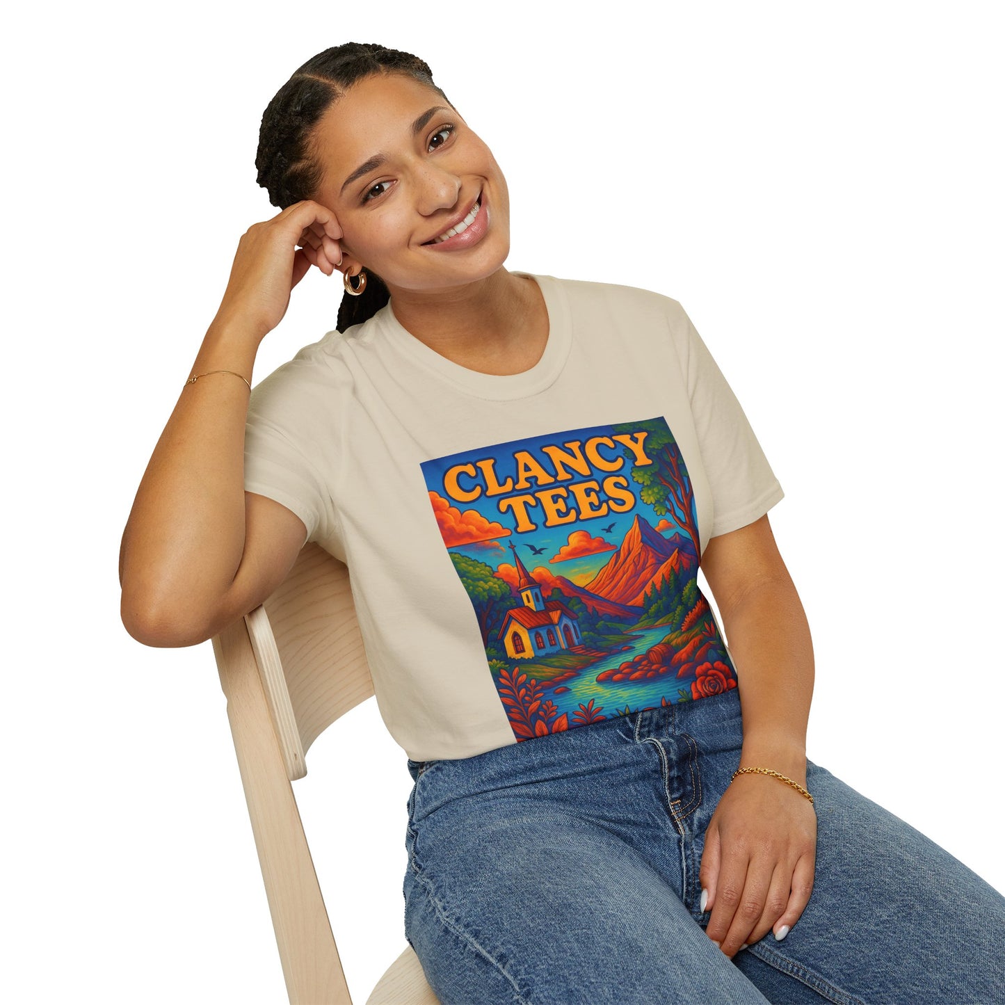Vibrant Scenic Unisex T-Shirt, Outdoor Adventure Tee, Nature Lover Apparel, Art-Inspired Casual Wear, Gift for All Occasions, Clancy Tees