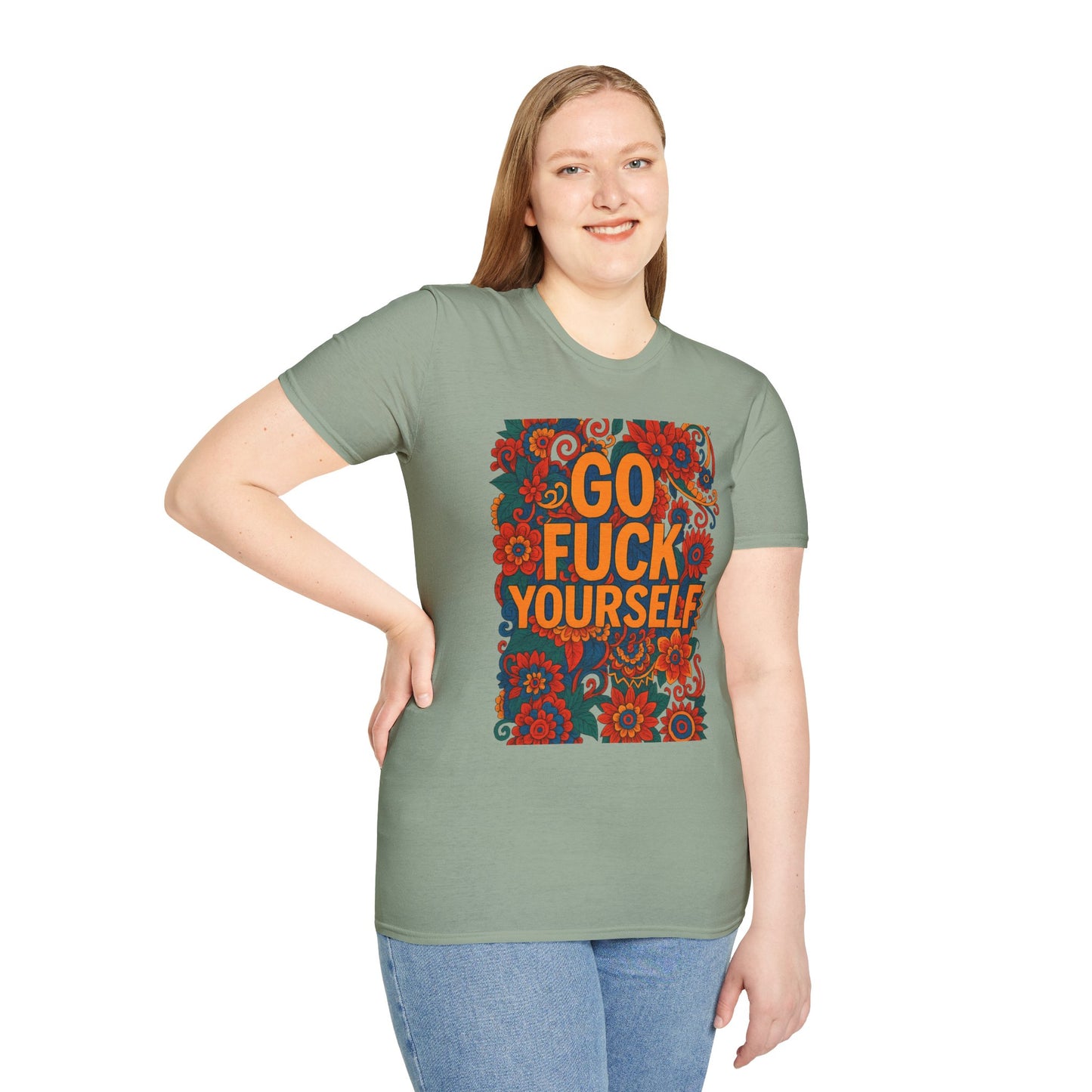 Bold Floral Graphic Tee | Go Fuck Yourself Shirt, Casual Wear, Funny Gift, Unique T-Shirt, Self-Expression Apparel