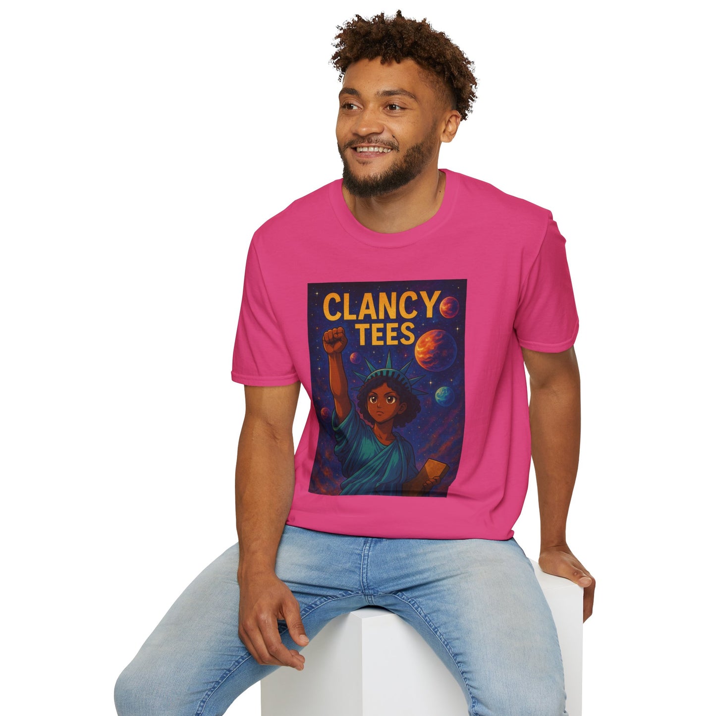 Empowerment Liberty Graphic T-Shirt, Space-Themed Tee, Unisex Casual Wear, Gift for Space Lovers, Inspirational Fashion