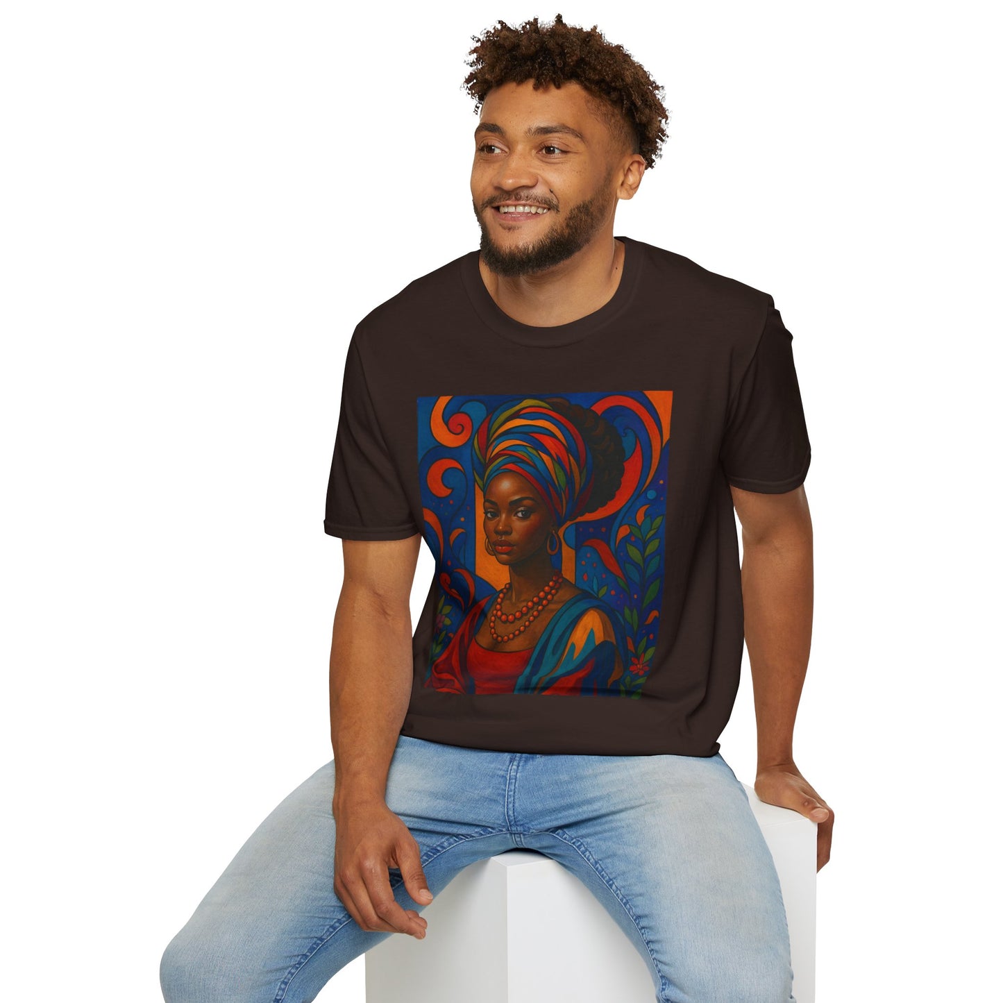 Afrocentric Queen T Shirt Bold Colorful African Art Tee for Black Women Melanin Magic Lovers Cultural Pride Streetwear and Afro Art Enthusiasts