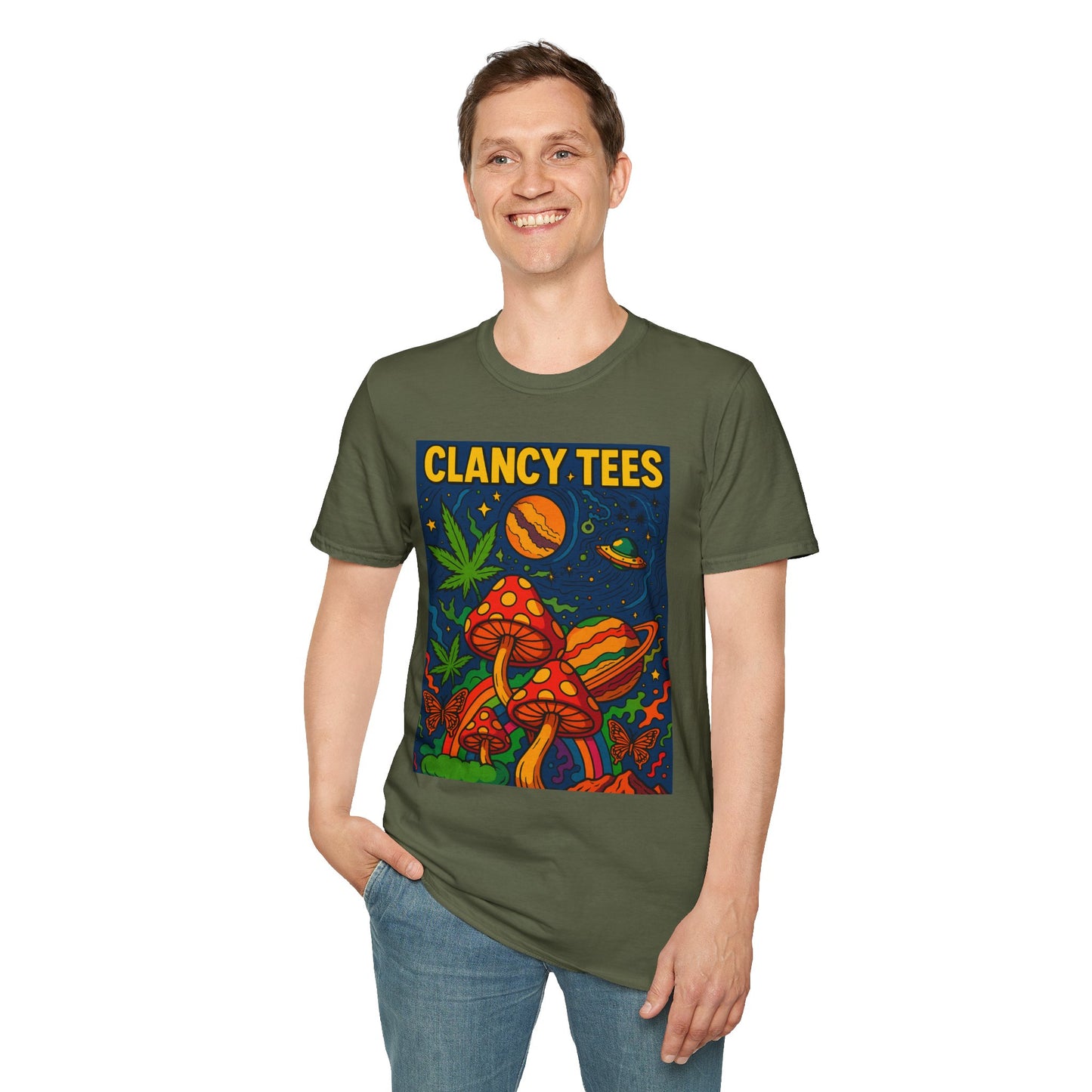 Psychedelic Mushroom T Shirt – Trippy Cosmic Graphic Tee, Stoner Festival Top, Gift for Psychedelic Art Lovers