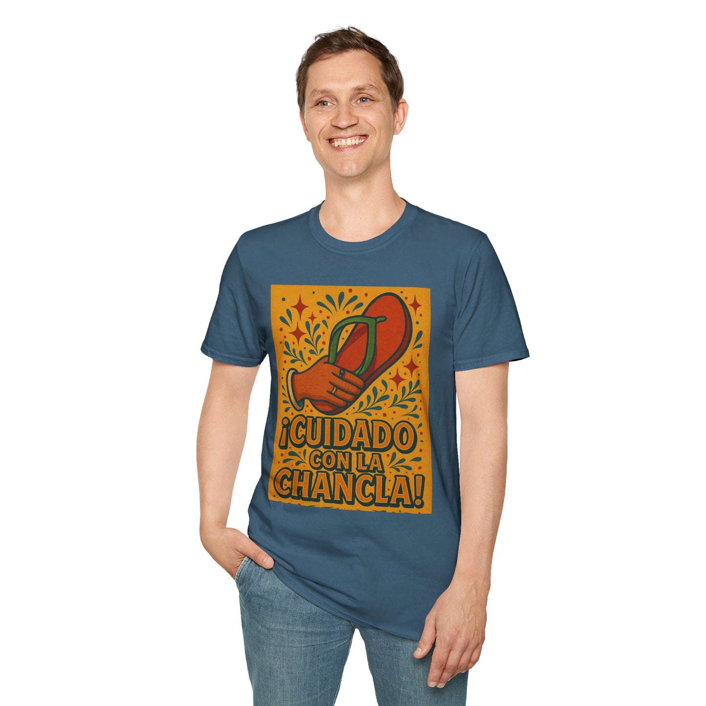 Cuidado Con La Chancla T-Shirt Funny Spanish Graphic Tee Latin Humor Shirt Fiesta Party Shirt Gift for Hispanic Friends Gift for Moms Gift for Abuela