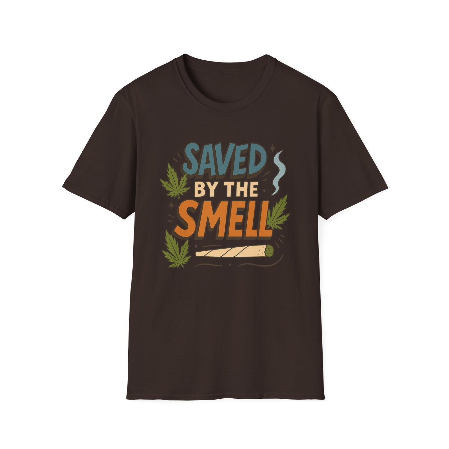Funny Cannabis Saved by the Smell T-Shirt, Unisex Softstyle Tee, Gift for Stoners, Humor Apparel, Casual Wear, Cool Graphic Tee