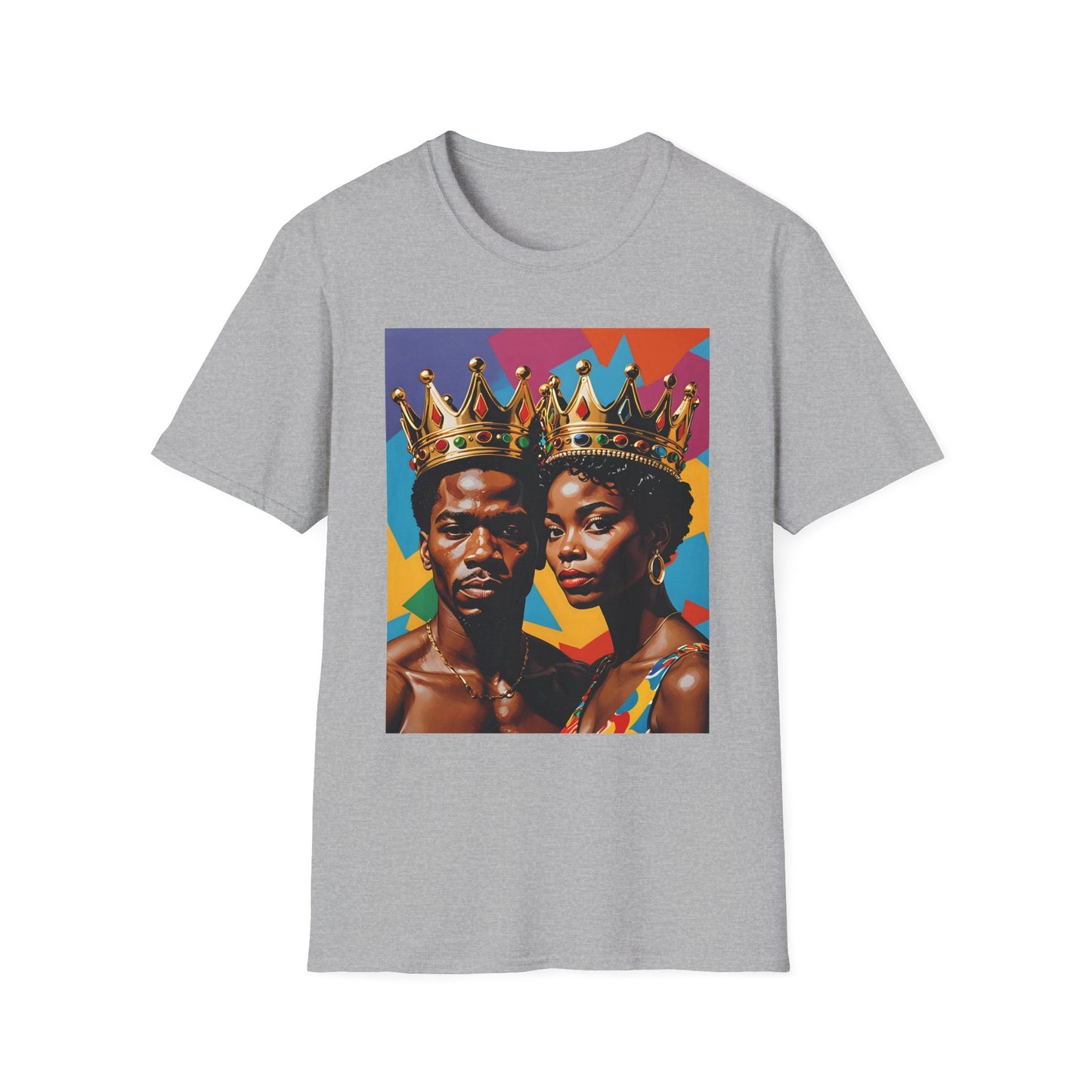 Royalty Crown T-Shirt Afrocentric Power Graphic Tee Black King Queen Shirt Bold Statement Apparel Gift for Couples Gift for Friends Gift for Culture Lovers