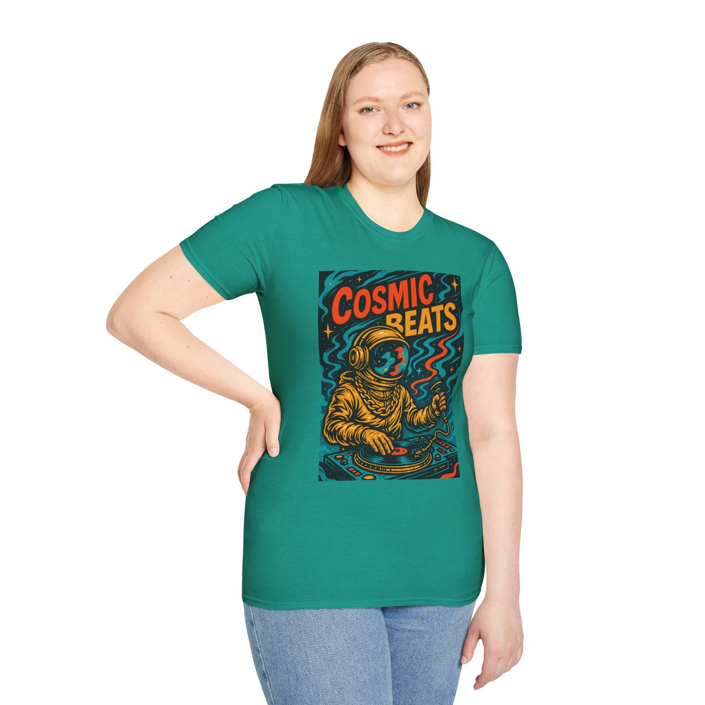Astronaut DJ Shirt Cosmic Beats Tee Space Music Graphic Gift for EDM Lovers