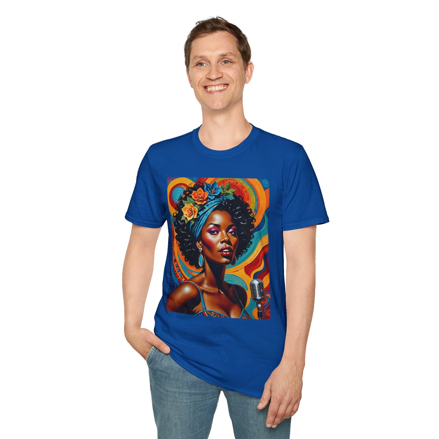 Afrofuturist Soul Singer T Shirt Cosmic Jazz Graphic Tee Retro Funk Fashion Music Artwork Top Gift for Soul Fans