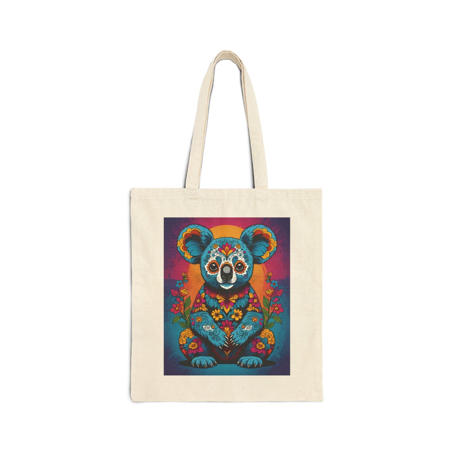 Psychedelic Koala Tote Bag With Colorful Trippy Art Design Bold Animal Print Carryall Bag Unique Gift For Nature Lovers