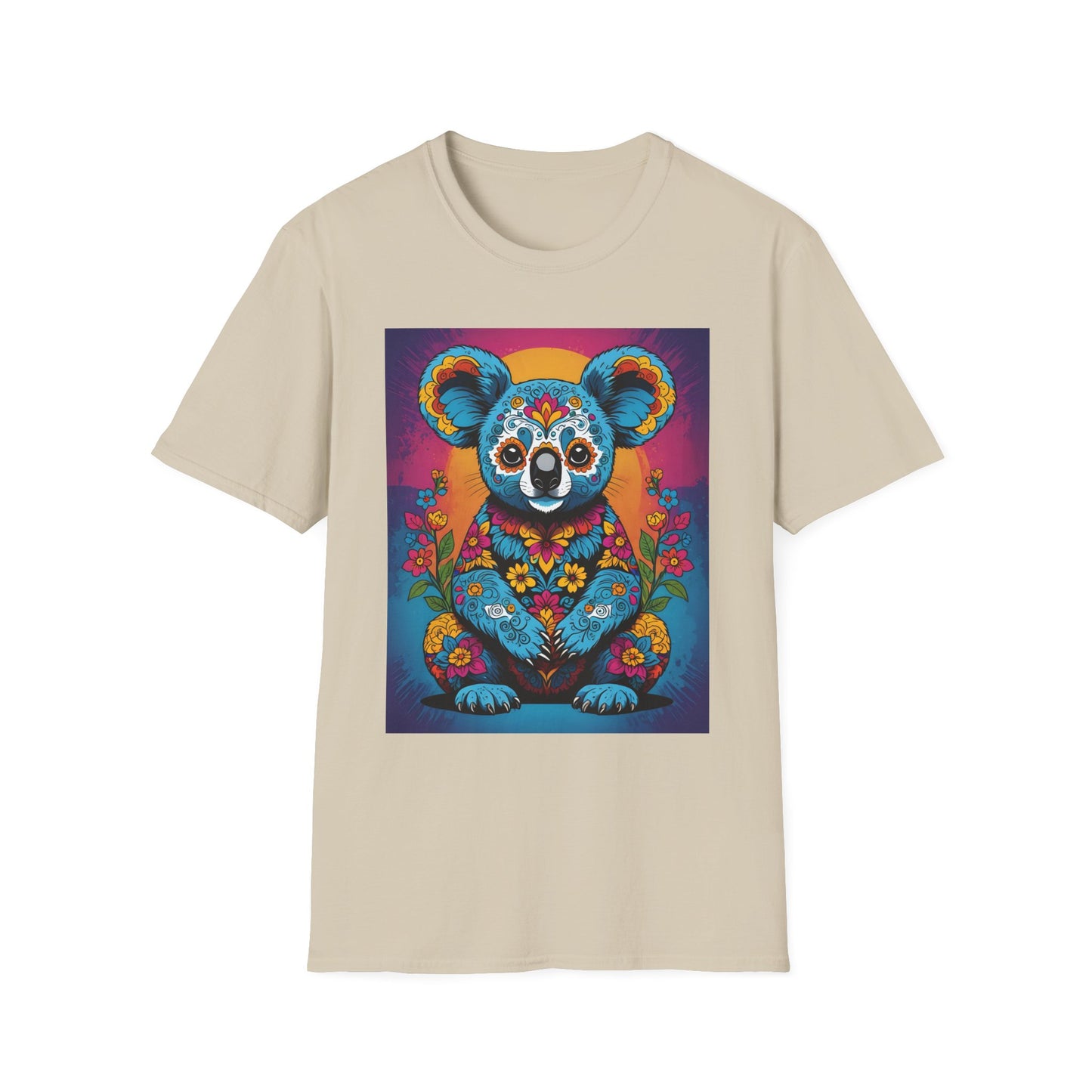 Psychedelic Koala T Shirt Trippy Animal Graphic Tee Colorful Festival Top Gift for Nature Lovers