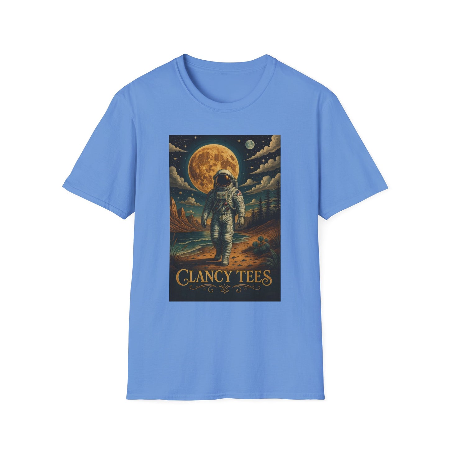 Astronaut Adventure Unisex Softstyle T-Shirt | Cosmic Space Shirt, Graphic Tee for Space Lovers, Gift for Nerds, Casual Wear