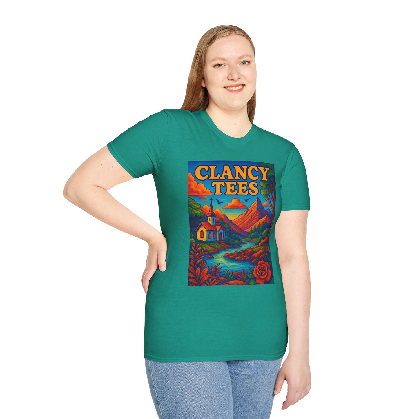 Vibrant Scenic Unisex T-Shirt, Outdoor Adventure Tee, Nature Lover Apparel, Art-Inspired Casual Wear, Gift for All Occasions, Clancy Tees