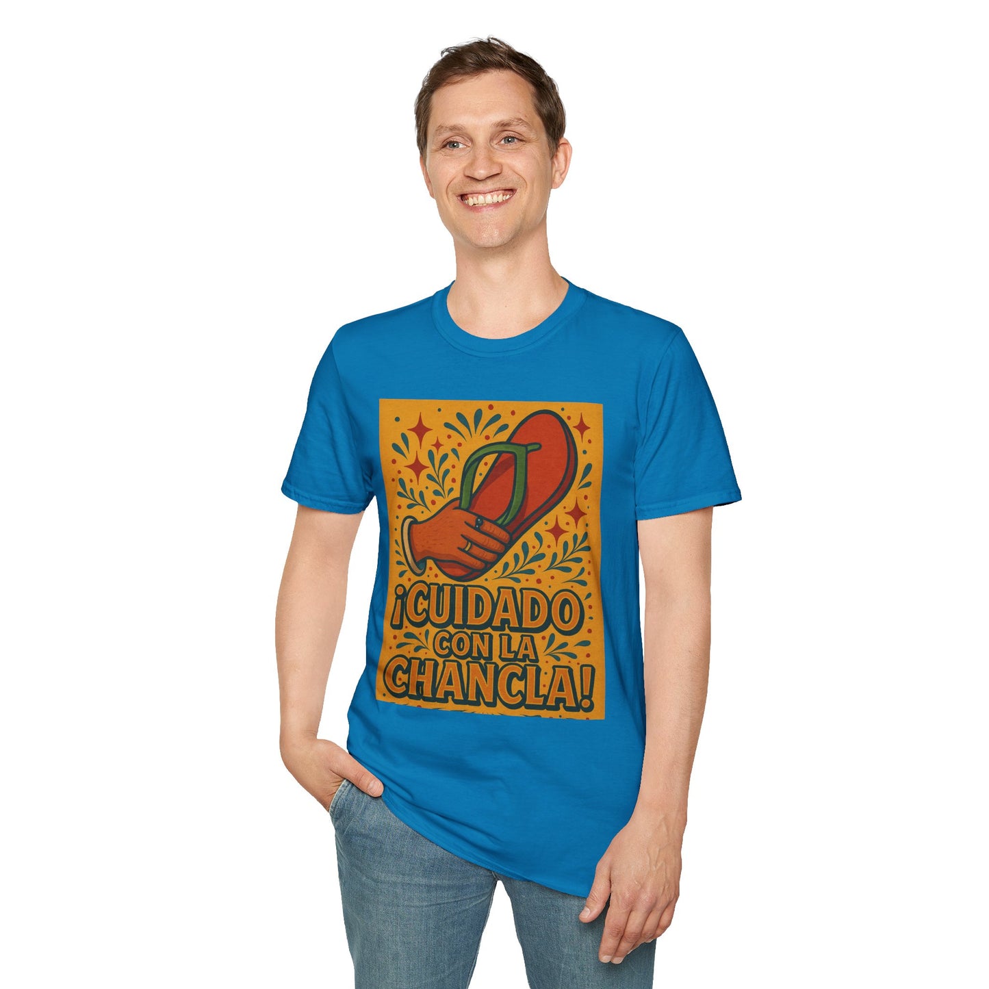 Cuidado Con La Chancla T-Shirt Funny Spanish Graphic Tee Latin Humor Shirt Fiesta Party Shirt Gift for Hispanic Friends Gift for Moms Gift for Abuela