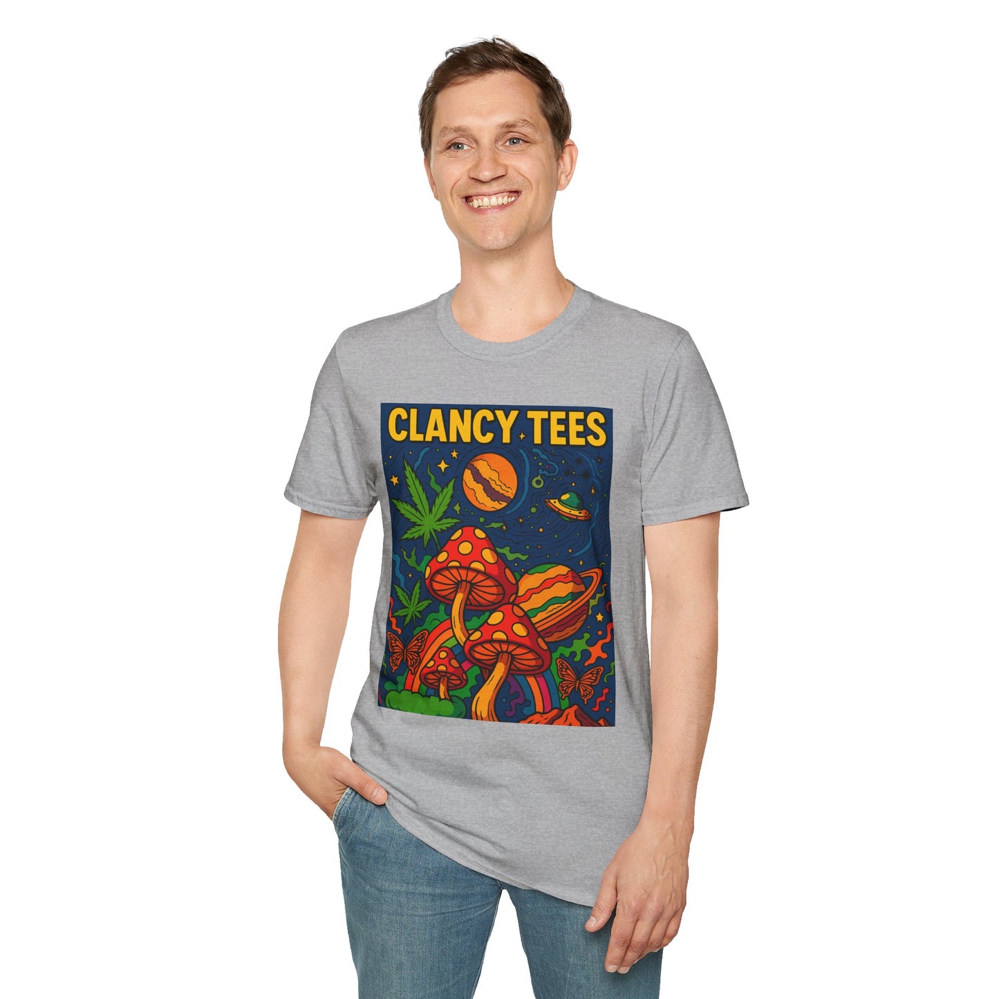 Psychedelic Mushroom T Shirt – Trippy Cosmic Graphic Tee, Stoner Festival Top, Gift for Psychedelic Art Lovers