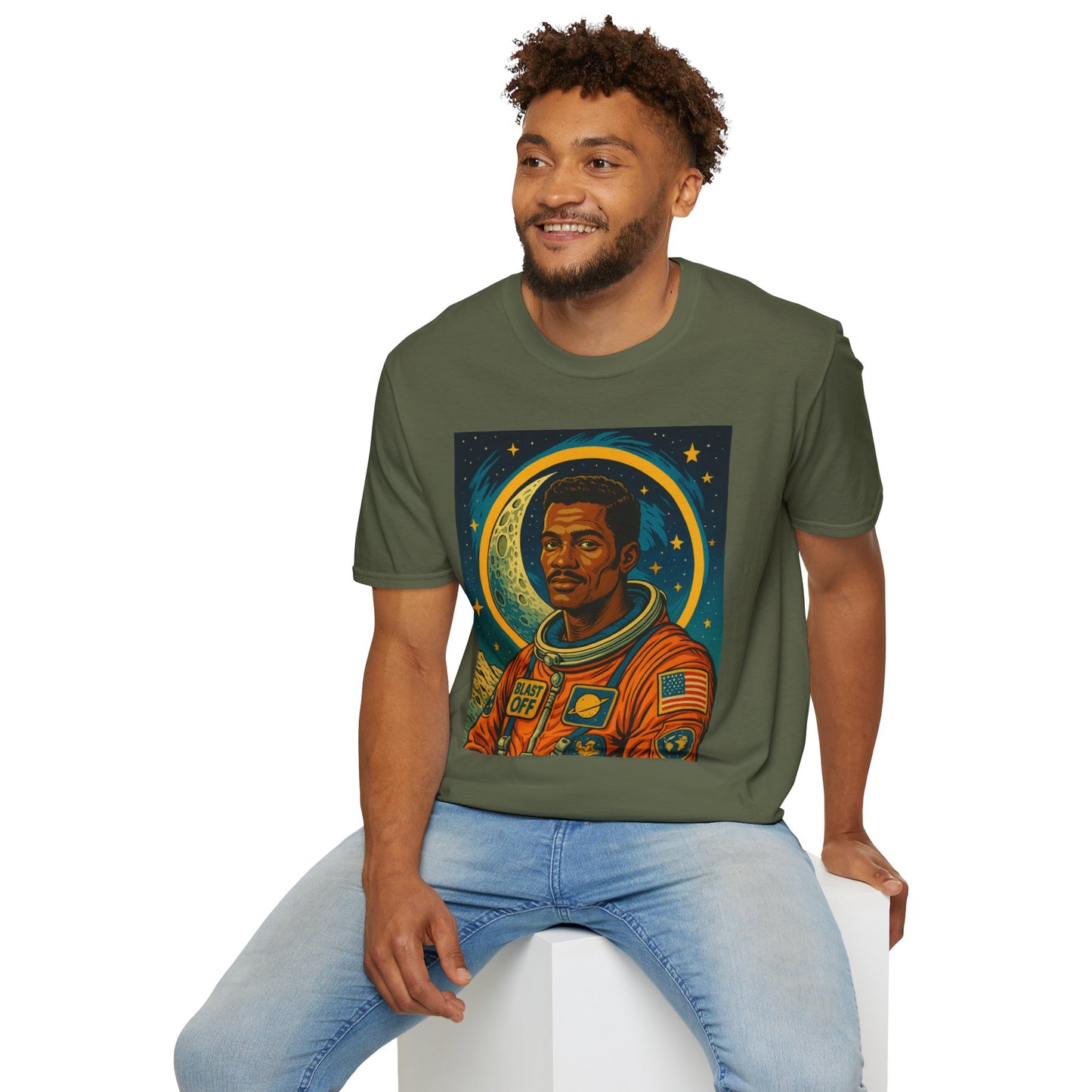 Afrofuturist Astronaut Shirt – Retro Space Art Tee – Gift for Sci-Fi Fans, Black Space History Buffs, Dreamers, Visionaries, and Cosmic Thinkers