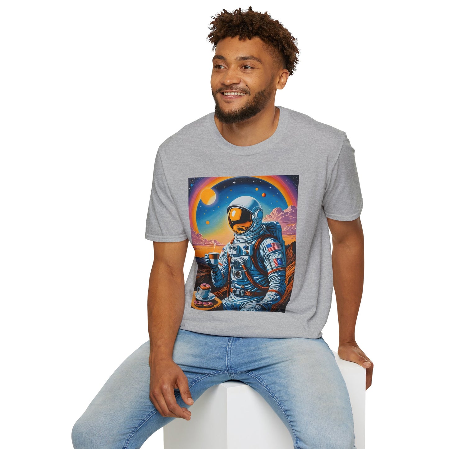 Astronaut-Themed Unisex T-Shirt, Space Lover Gift, Casual Tee, Galaxy Art Shirt, Unique Graphic Tee, Perfect for Birthdays