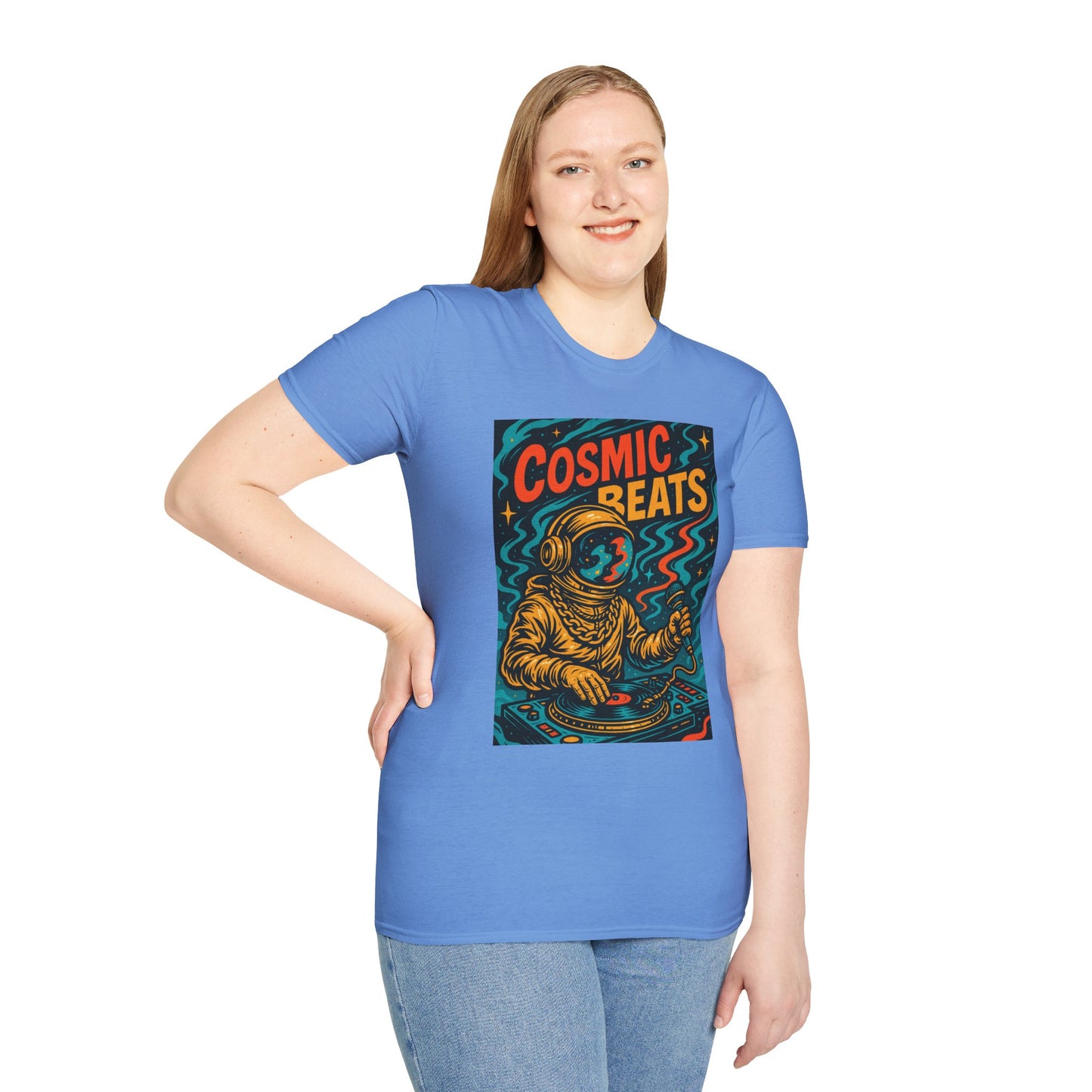 Astronaut DJ Shirt Cosmic Beats Tee Space Music Graphic Gift for EDM Lovers