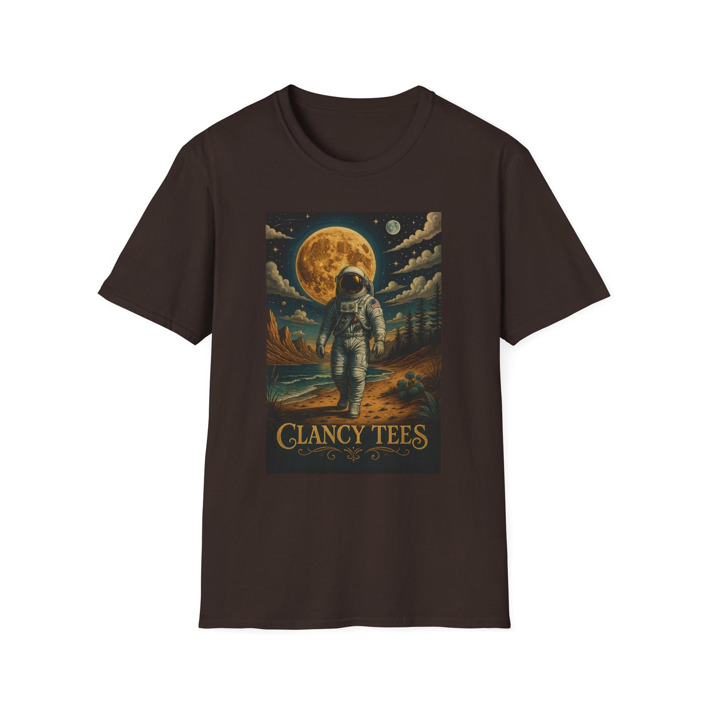 Astronaut Adventure Unisex Softstyle T-Shirt | Cosmic Space Shirt, Graphic Tee for Space Lovers, Gift for Nerds, Casual Wear