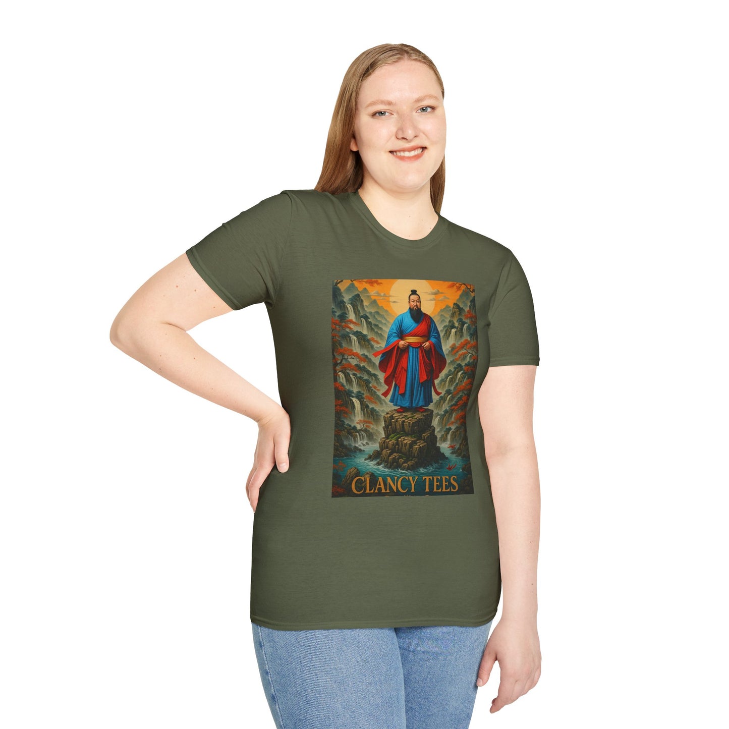 Ancient Warrior Monk T-Shirt Samurai Zen Mountain Tee Japanese Warrior Art Shirt Gift for Martial Arts Fans Gift for History Lovers Spiritual Art