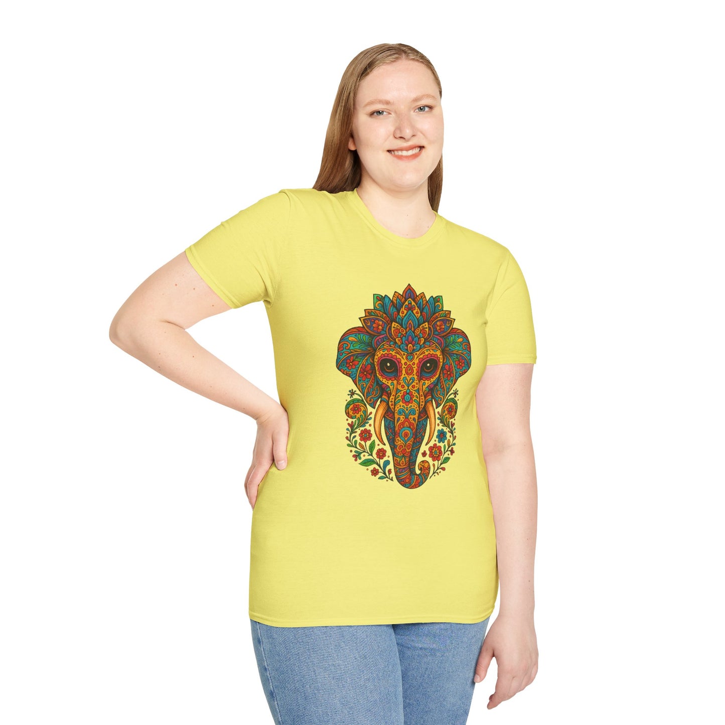 Boho Elephant Shirt Psychedelic Floral Head Art Tee Gift for Spiritual Seekers Animal Lovers and Mindful Hippies with a Love for Earthy Trippy Vibes